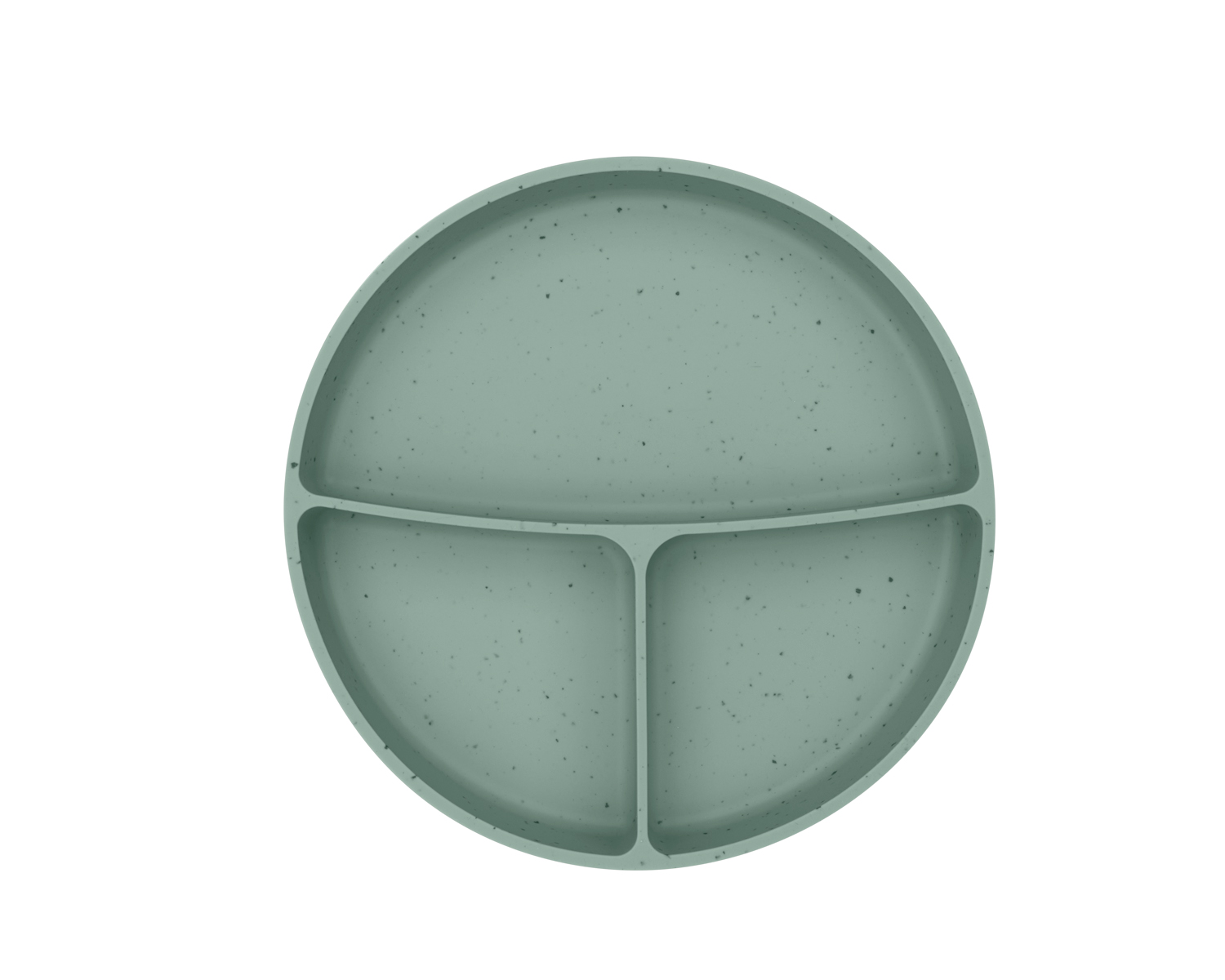 Divided plate with suction base Platinum Silicone Sage