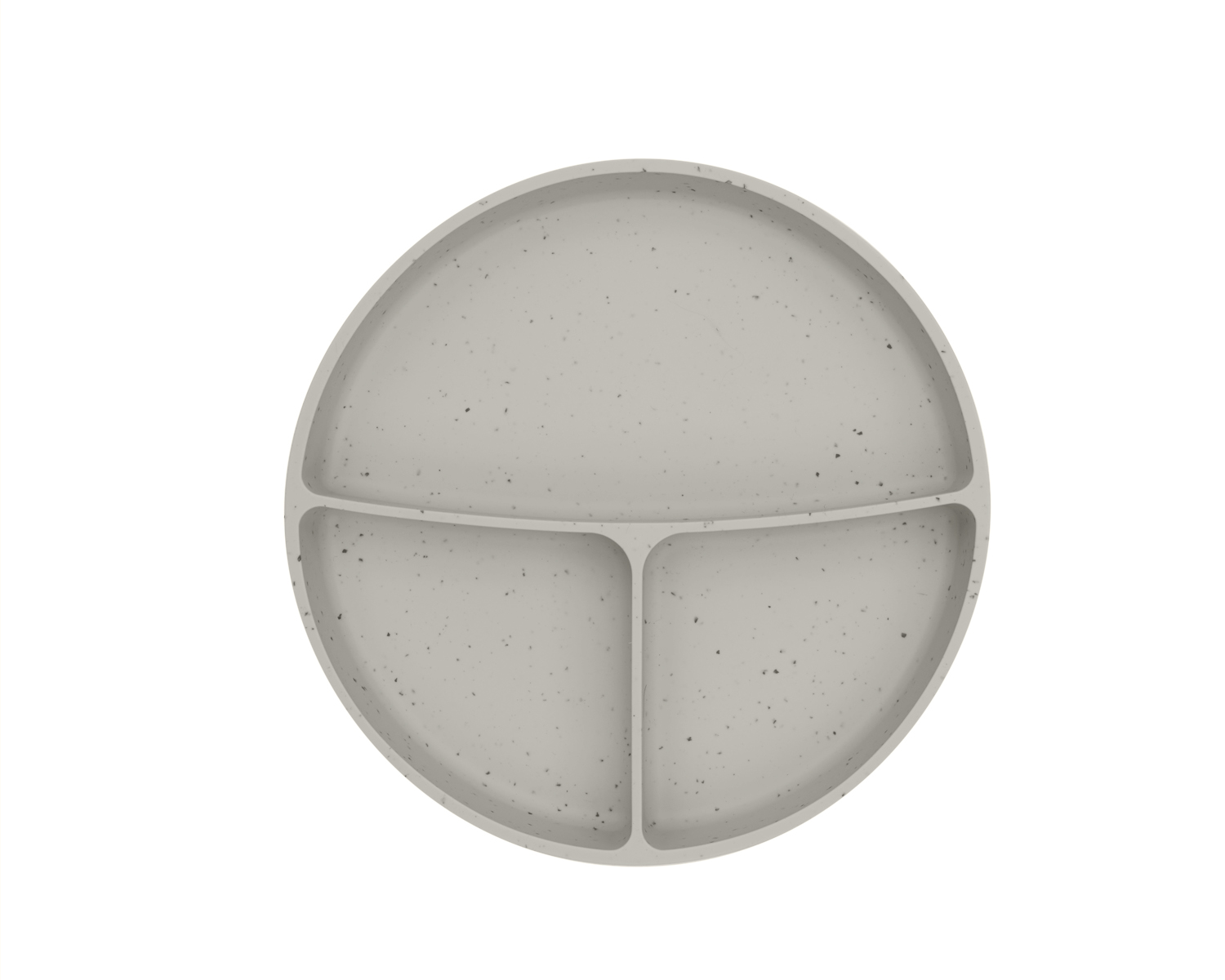 Divided plate with suction base Platinum Silicone Sand