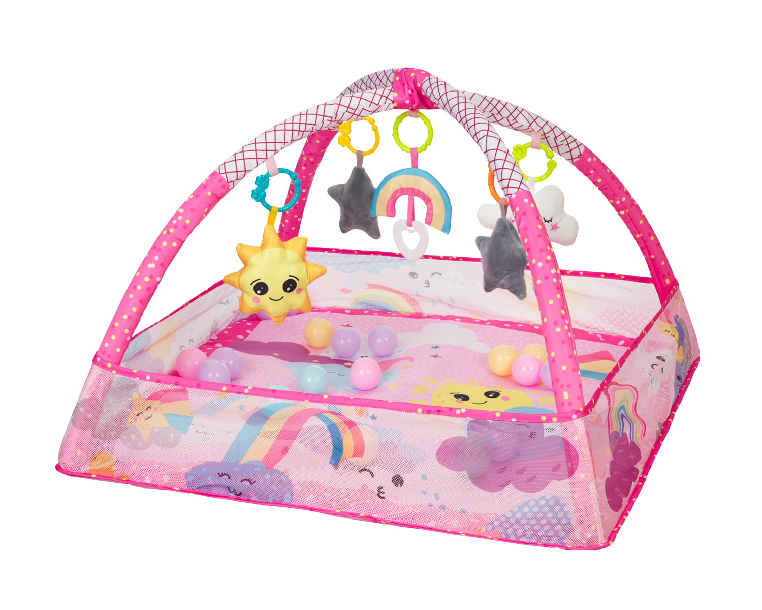 Alfombra de juego con 18 bolas Pink Sky