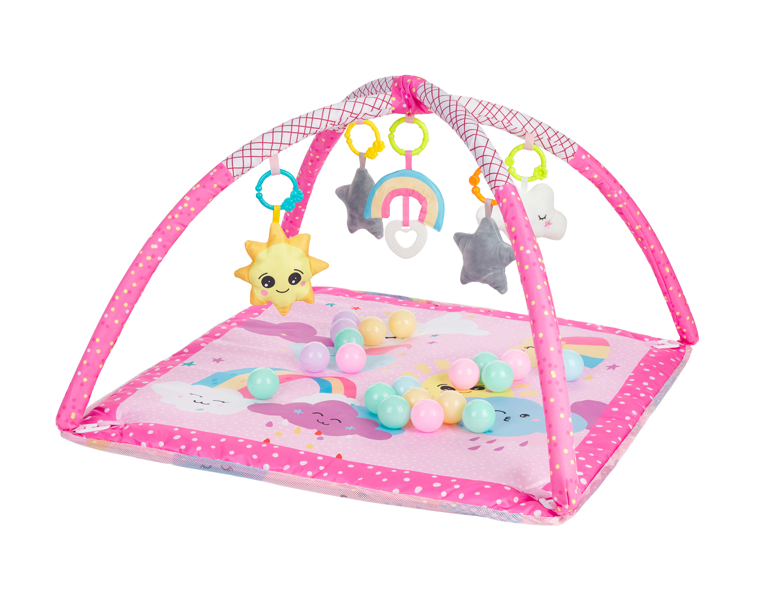 Alfombra de juego con 18 bolas Pink Sky