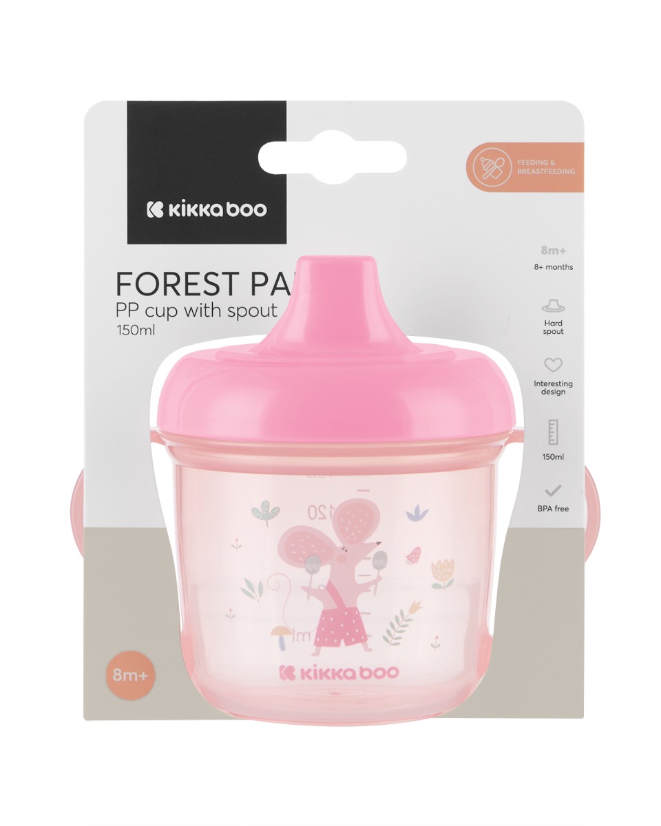 Vaso PP con boquilla 150ml Forest Party Rosa
