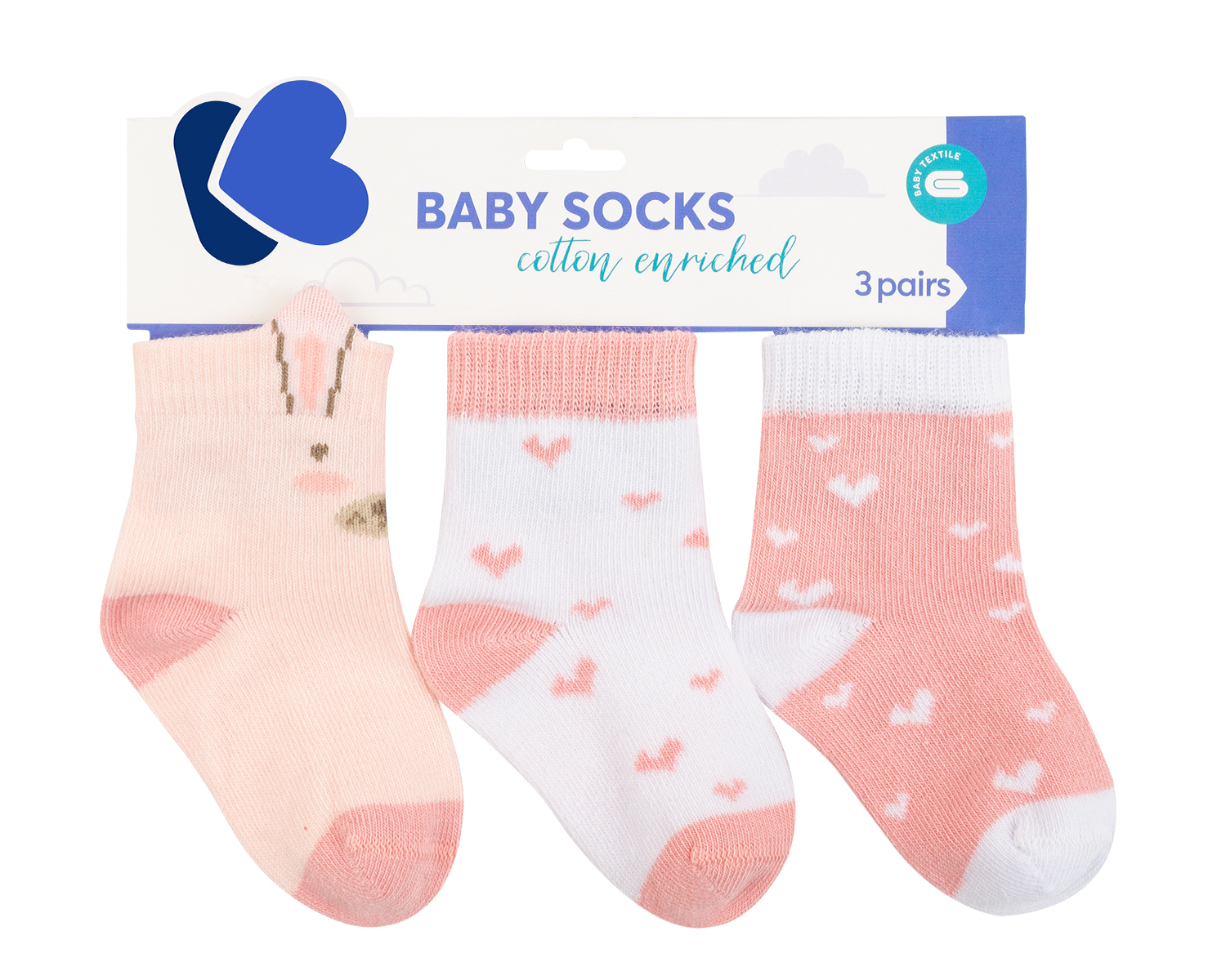 Calcetines de bebé con orejas 3D Rabbits in Love 6-12m