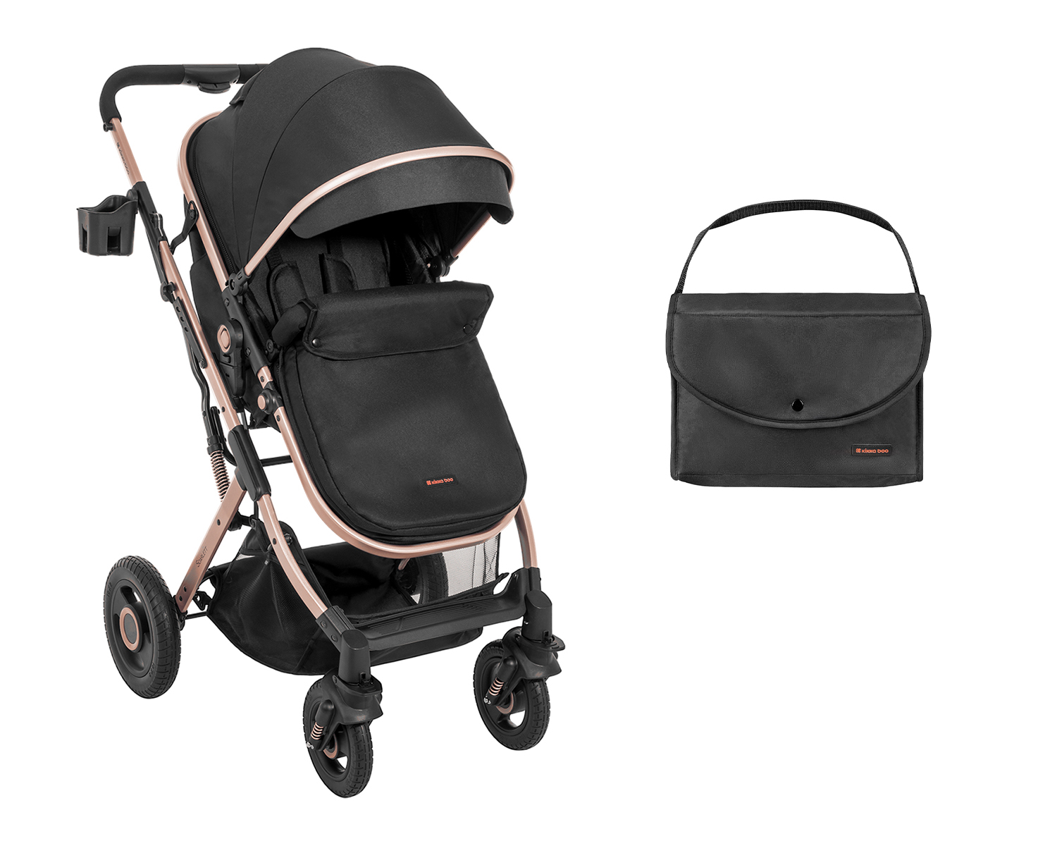 Carrito de bebé 2en1 asiento transf. Scarlett Negro
