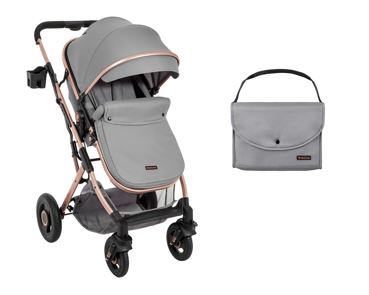 Carrito de bebé 2en1 asiento transf. Scarlett Gris Claro