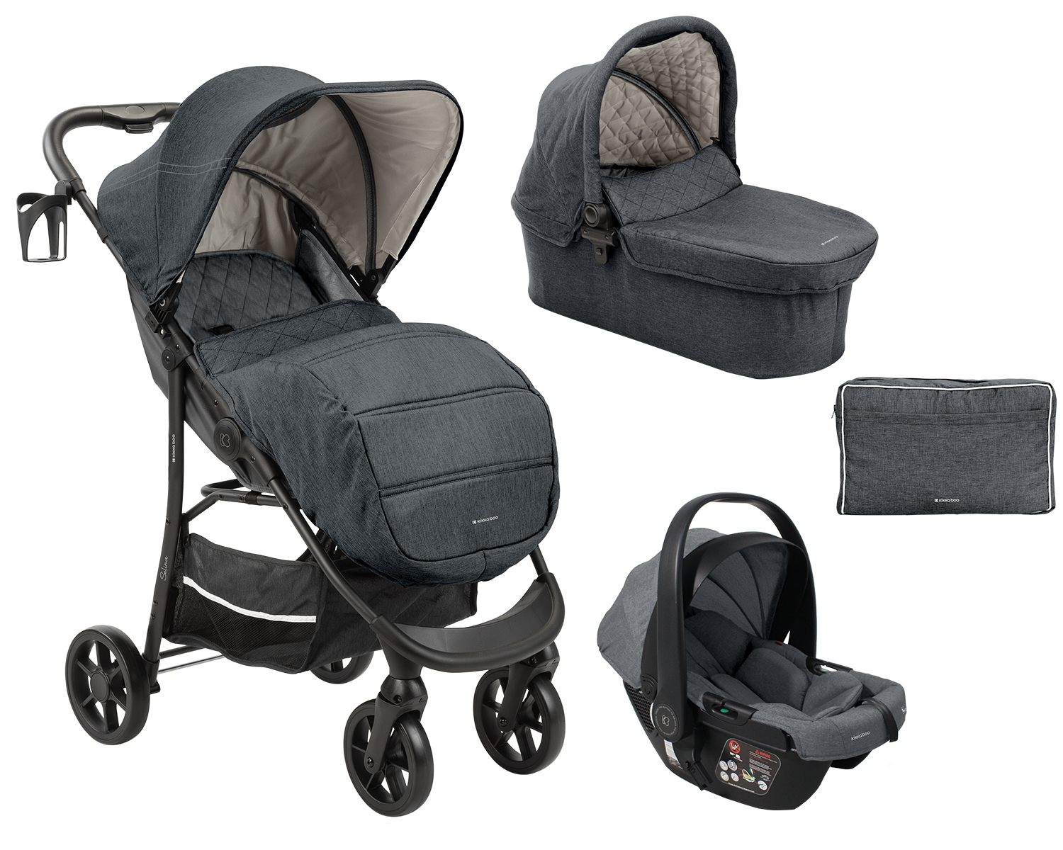 Carrito de bebé 3en1 Selina Gris Oscuro 2024