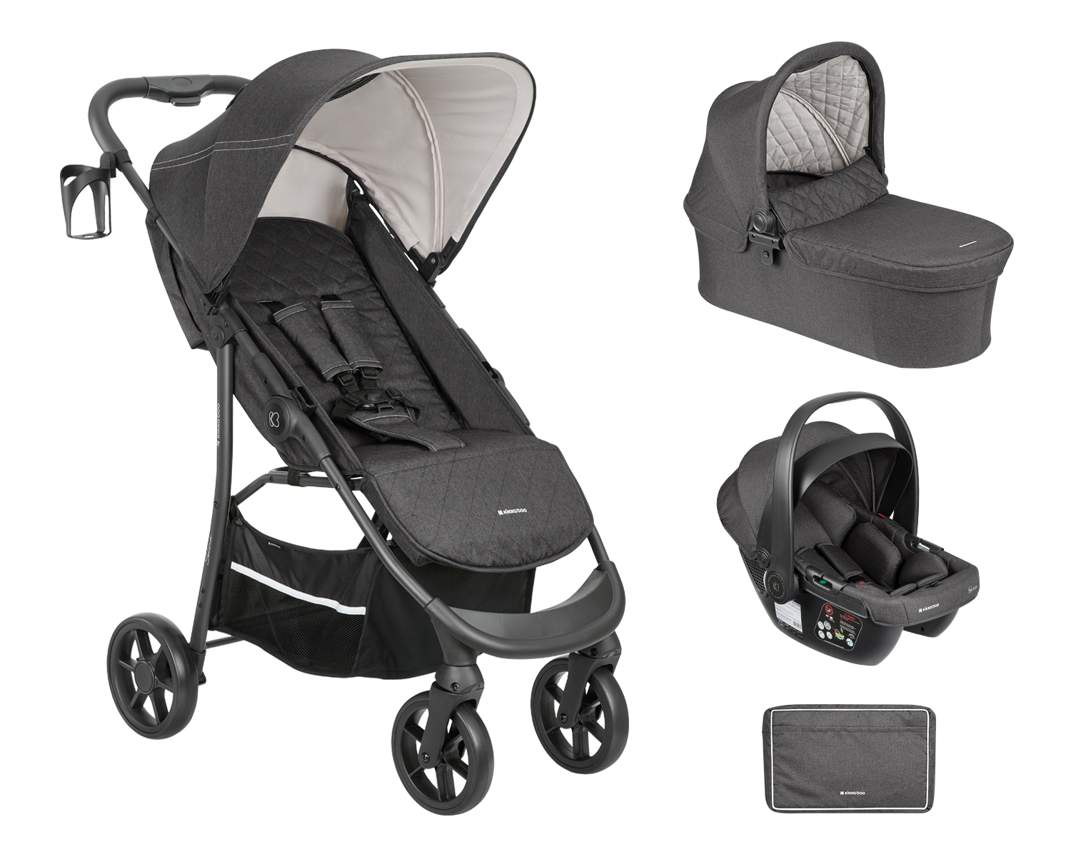 Carrito de bebé 3en1 Selina Gris Oscuro 2024
