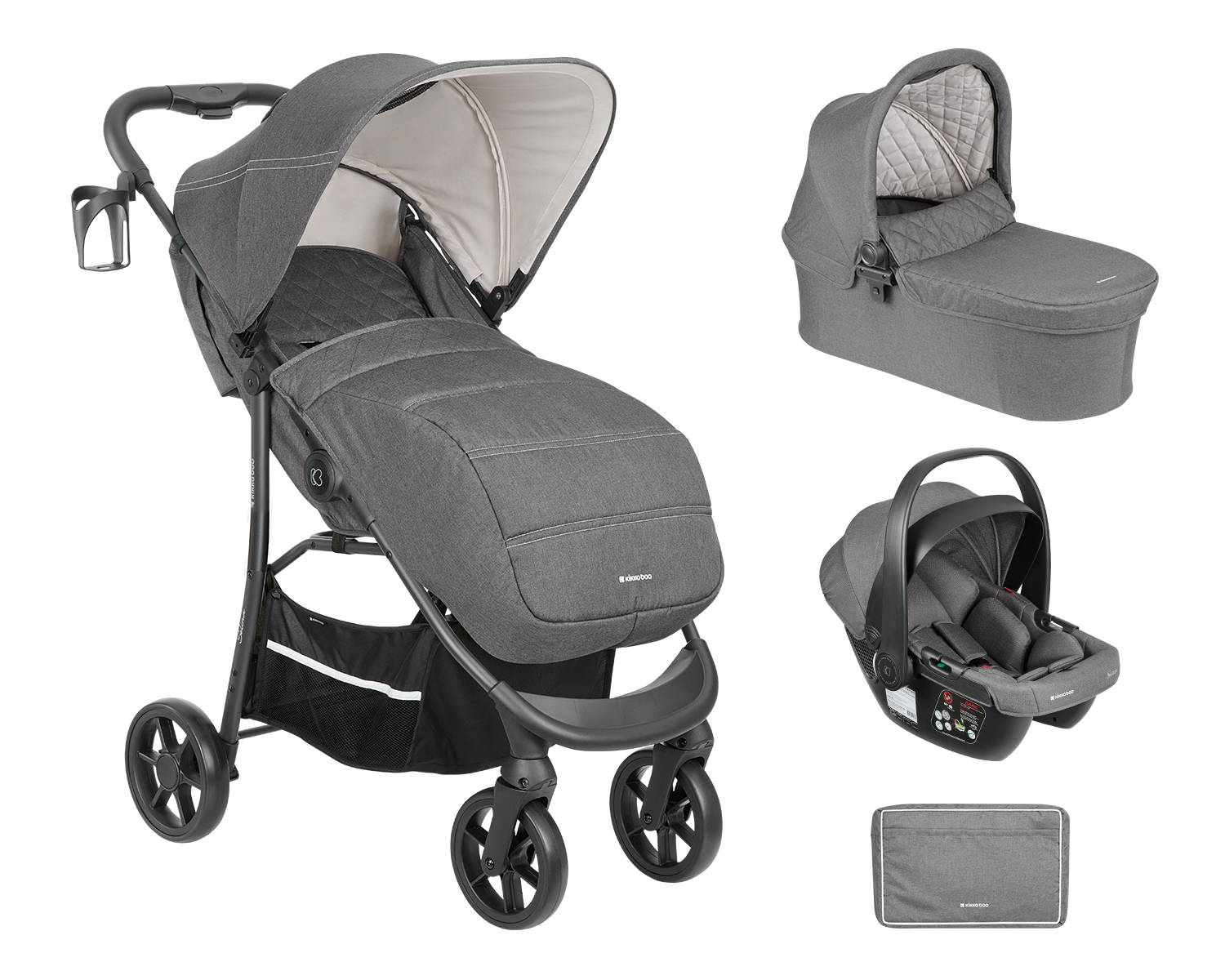 Carrito de bebé 3en1 Selina Gris Claro 2024