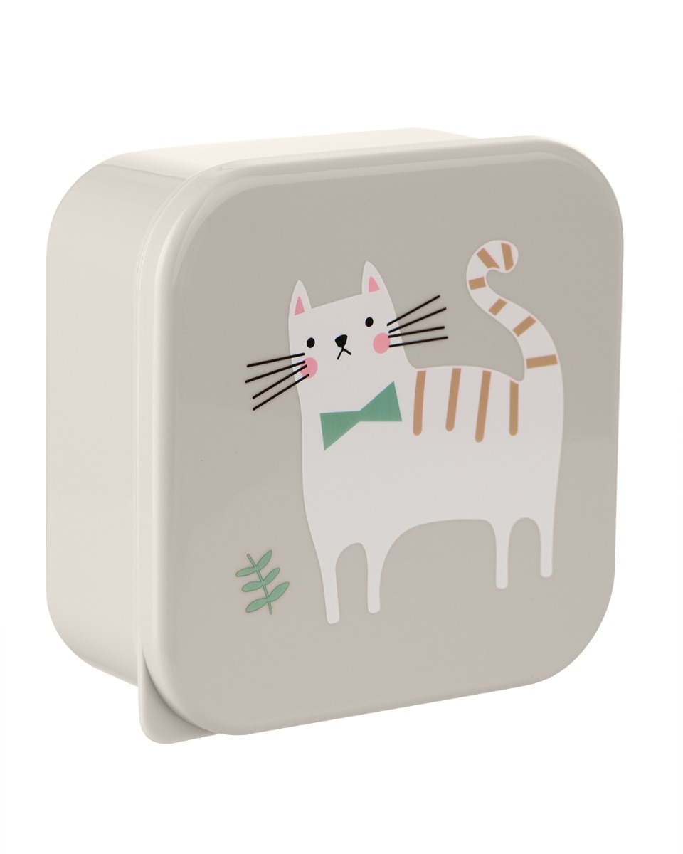 Fiambreras PP 4uds Kitty Cat Gris