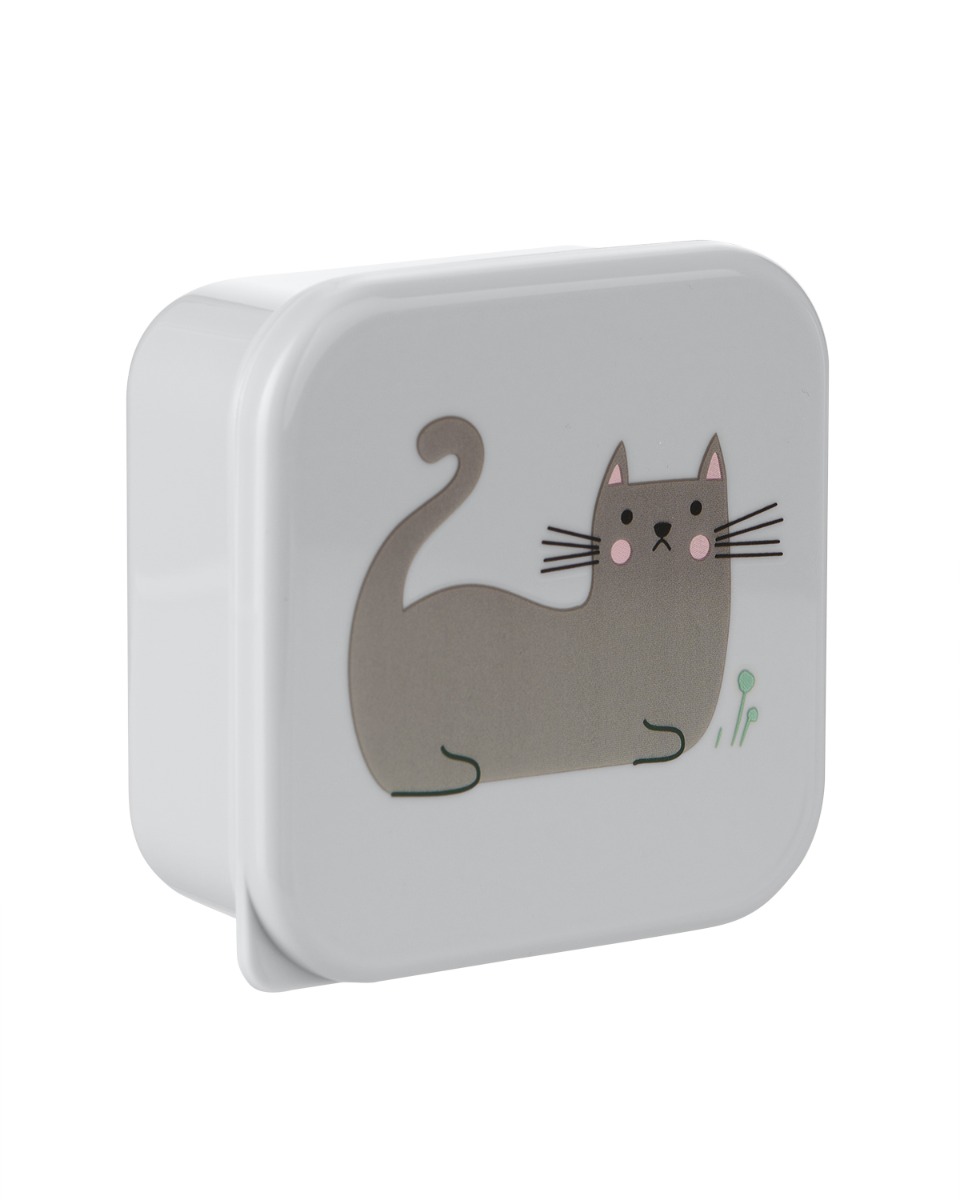 Fiambreras PP 4uds Kitty Cat Gris