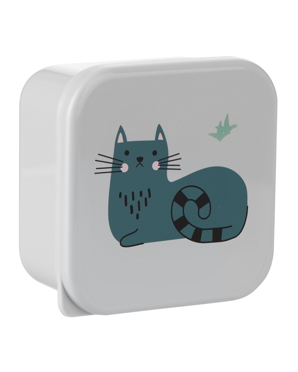 Fiambreras PP 4uds Kitty Cat Gris