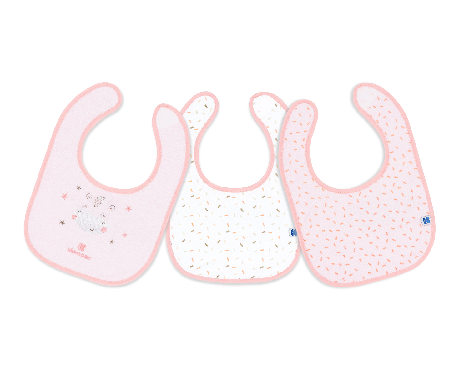 Set de 3 baberos de rizo Hippo Dreams Rosa