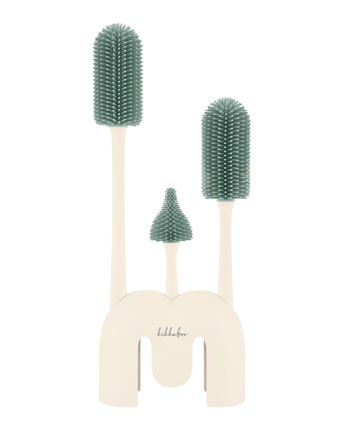 Silicone bottle brush set 3 pcs with holder Platinum Silicone Sage