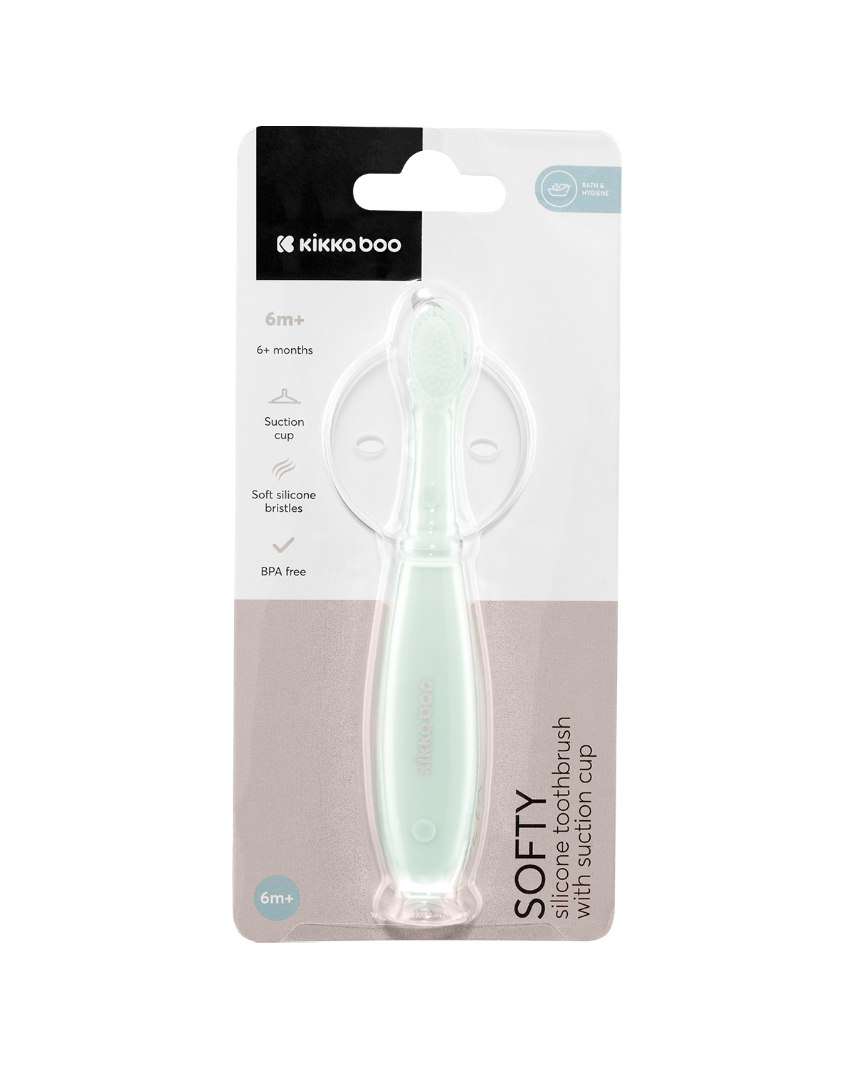 Cepillo de dientes de silicona con ventosa Softy Menta