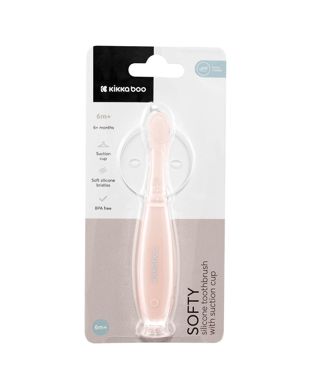 Cepillo de dientes de silicona con ventosa Softy Rosa
