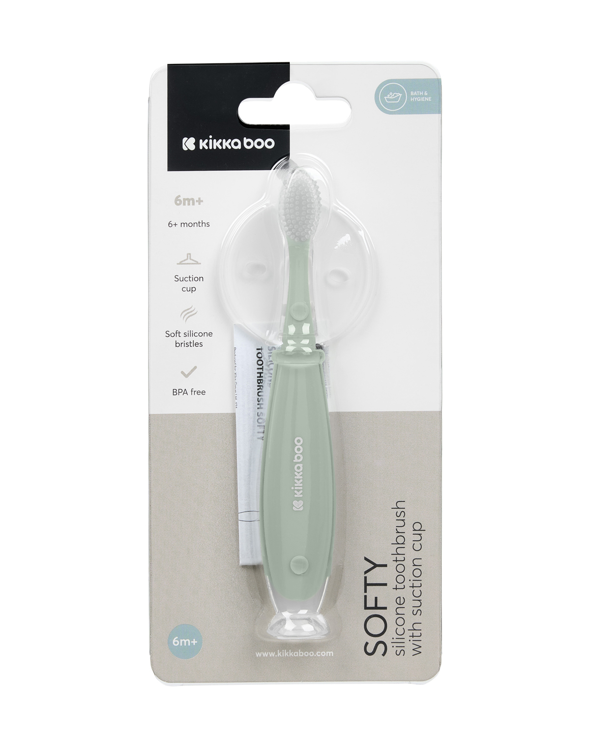 Cepillo de dientes de silicona con ventosa Softy Sage