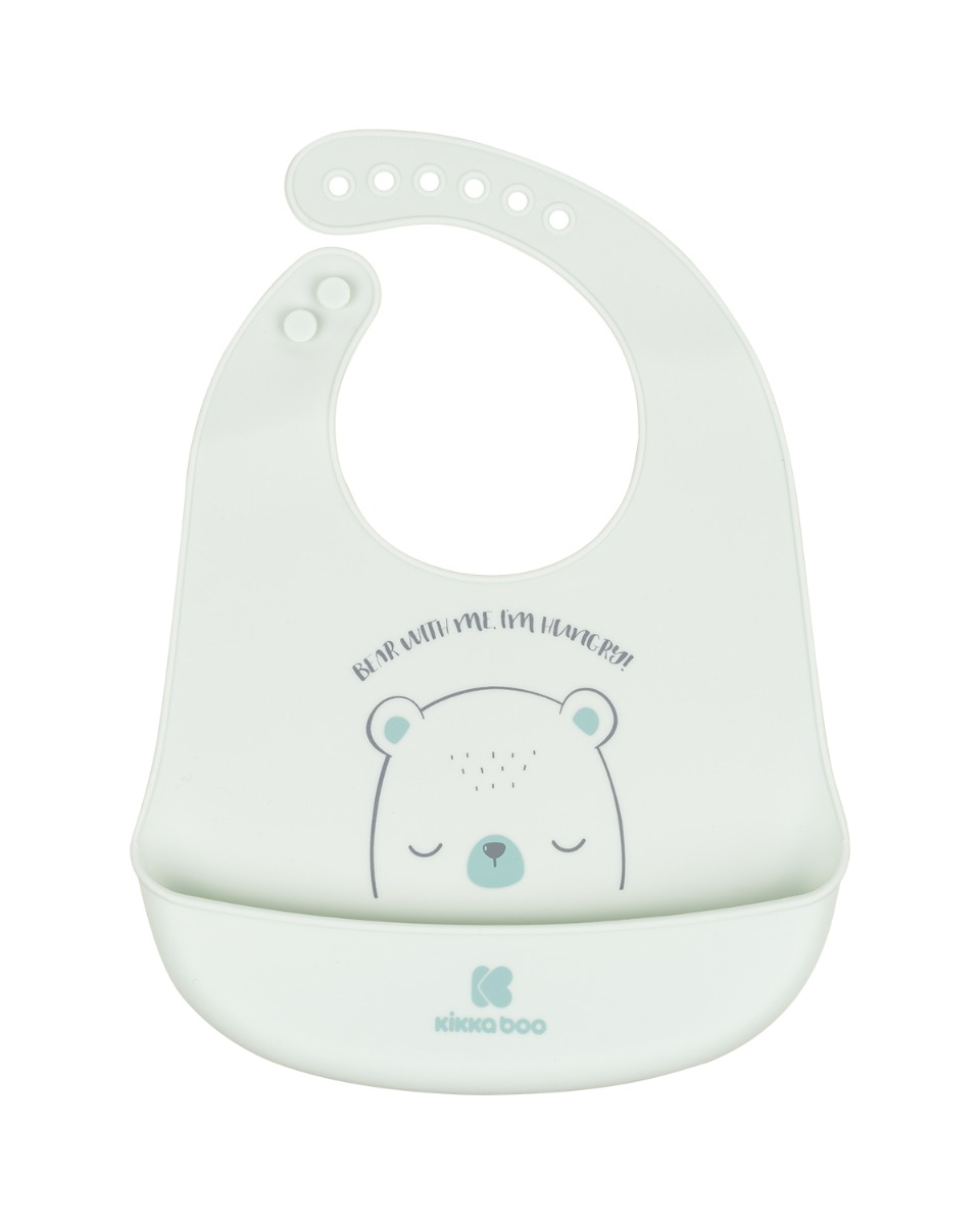 Babero de silicona Bear With Me Menta