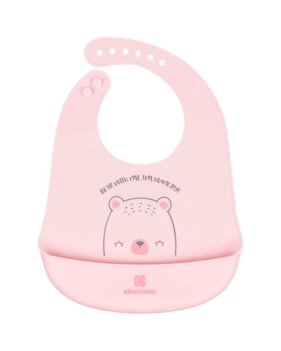 Babero de silicona Bear With Me Rosa