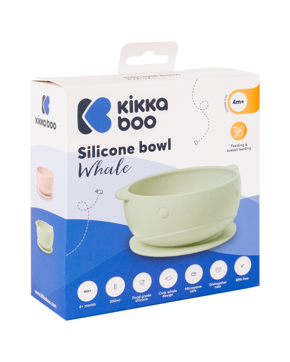 Cuenco de silicona Whale Menta