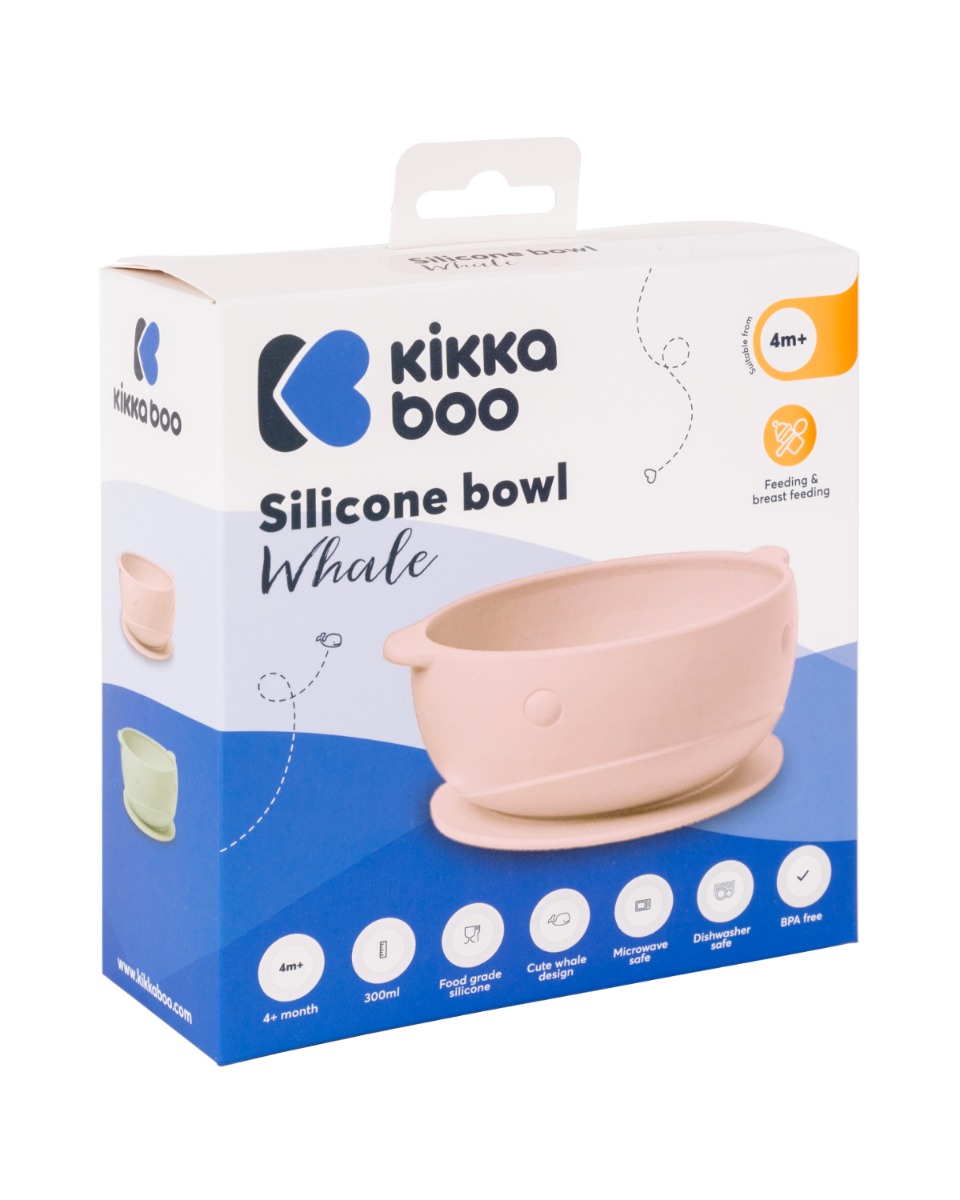 Cuenco de silicona Whale Rosa