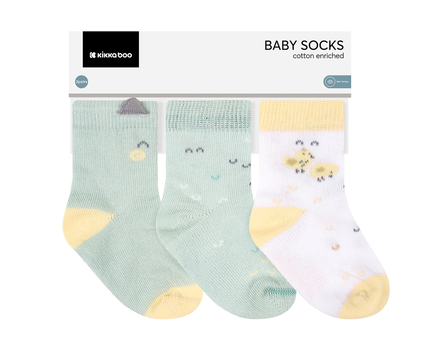 Calcetines de bebé con orejas 3D Sleepy Sheep 2-3a
