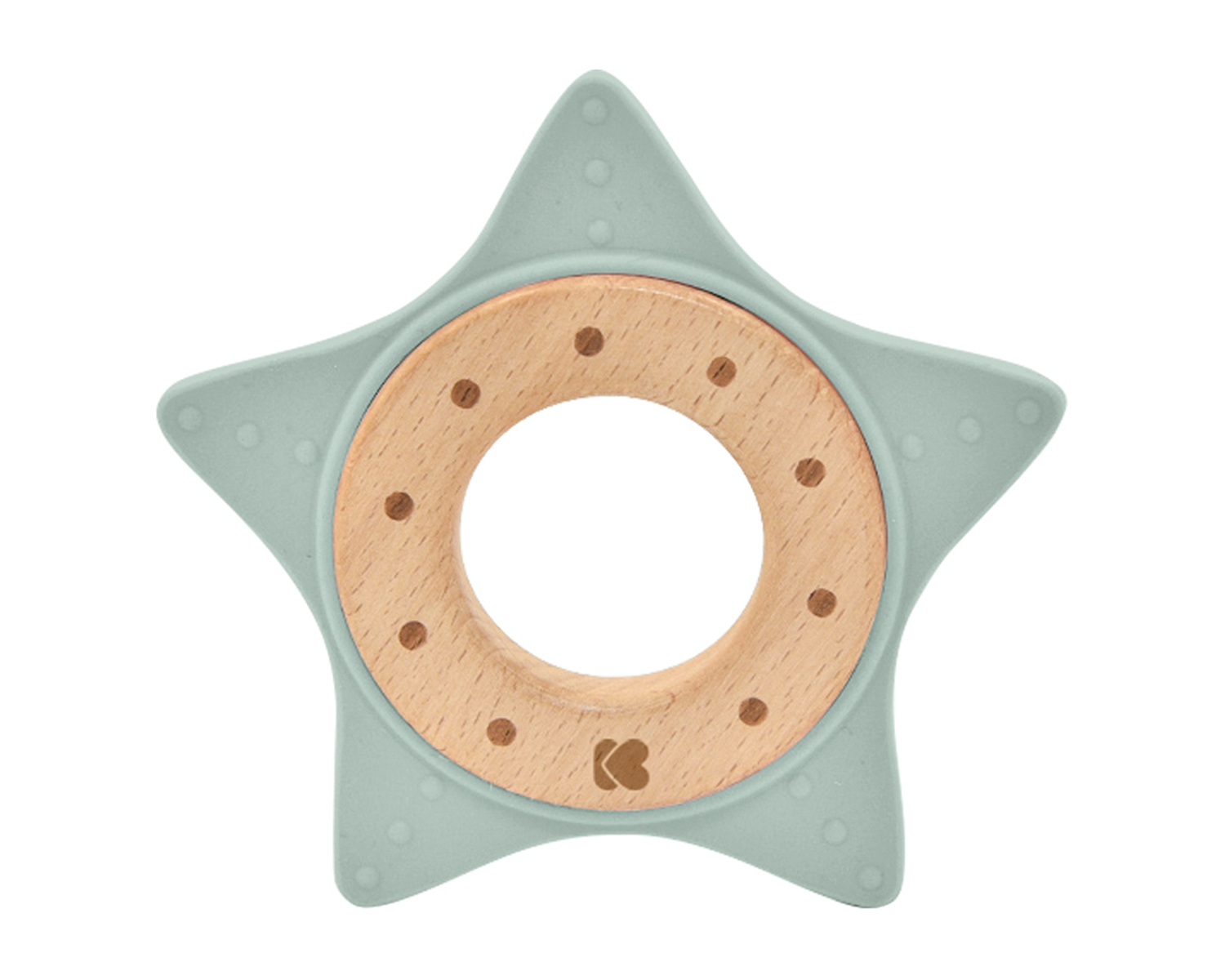Mordedor de silicona y madera Star Menta