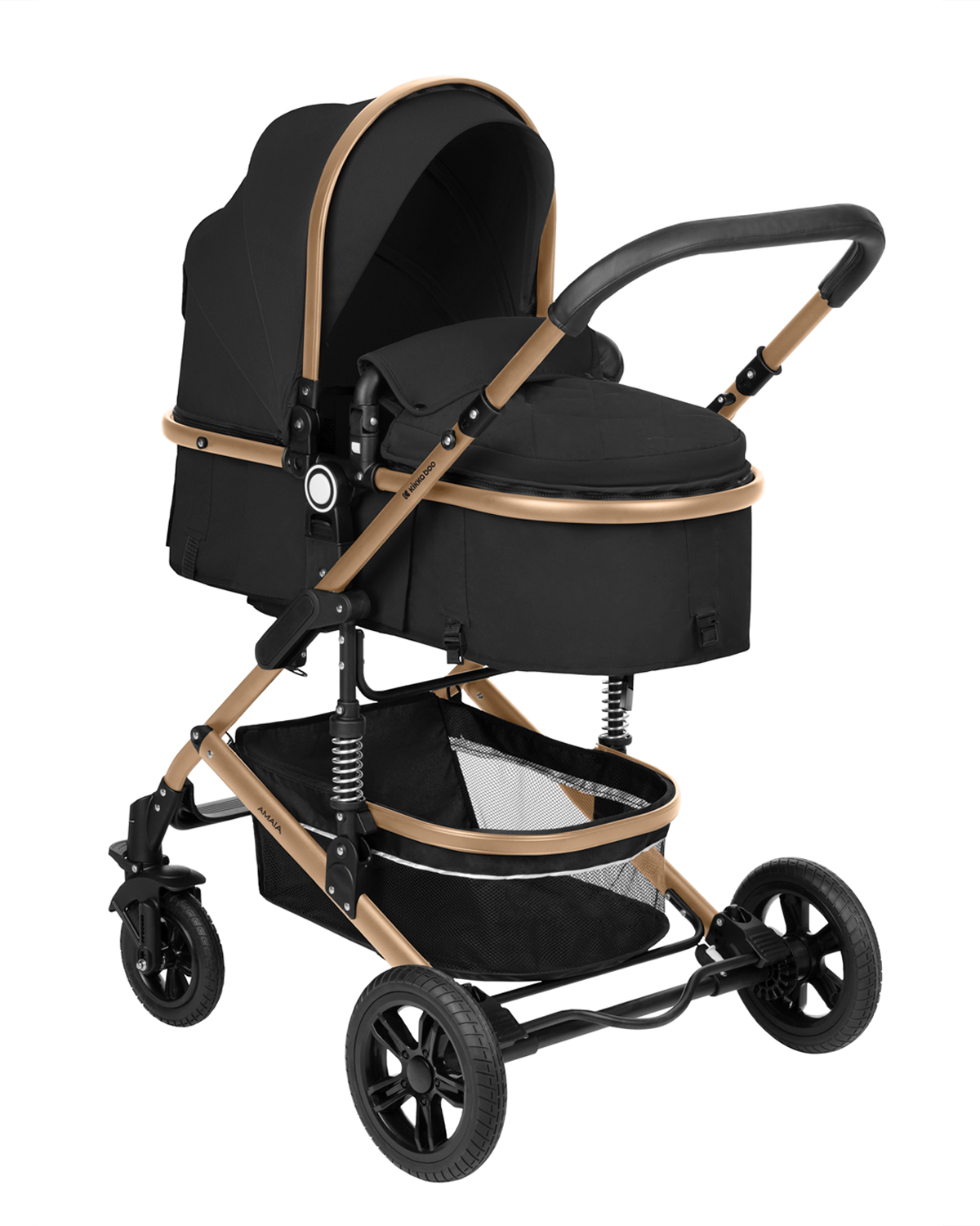 Carrito de bebé 3en1 asiento transf. Amaia Negro 2024