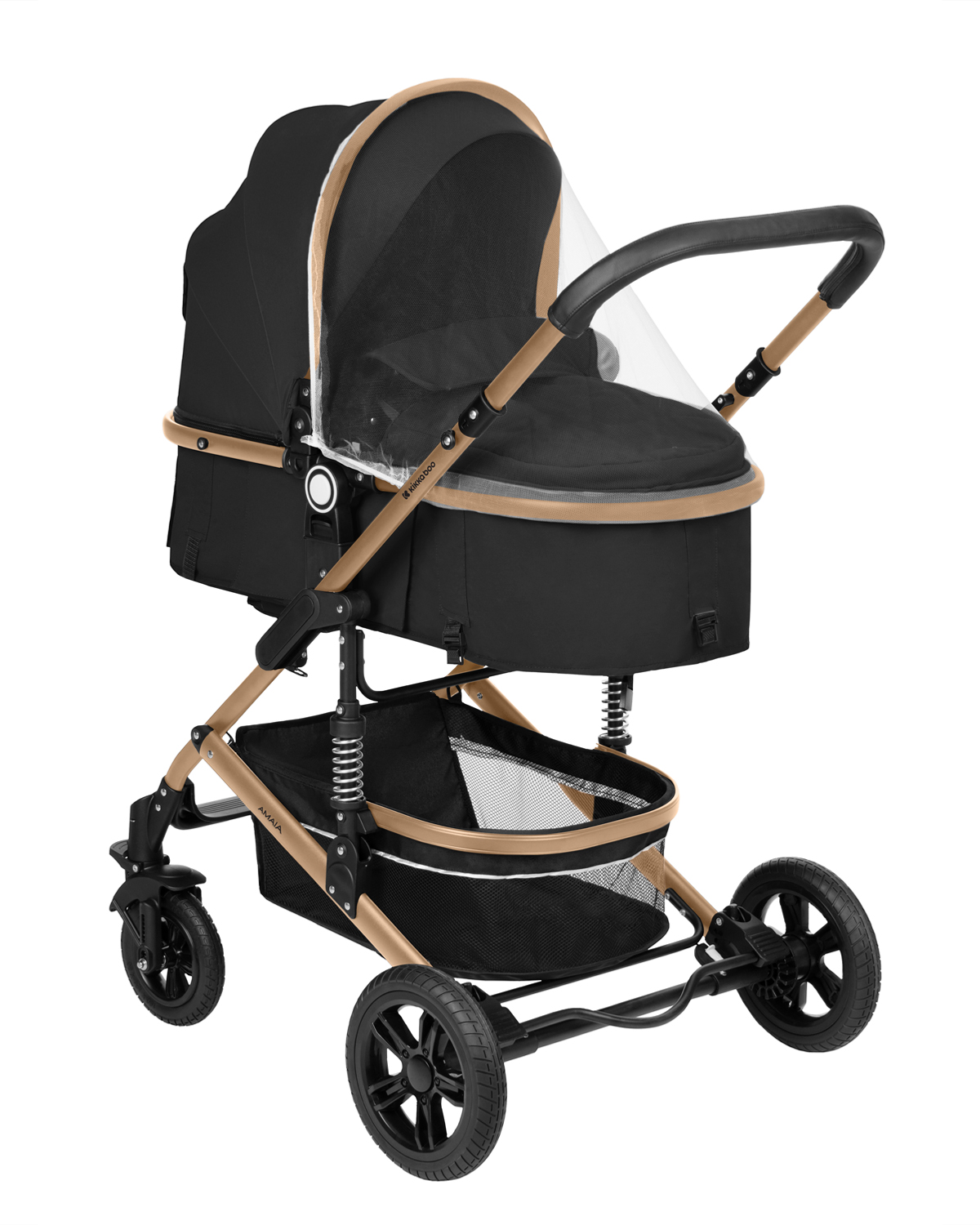 Carrito de bebé 3en1 asiento transf. Amaia Negro 2024