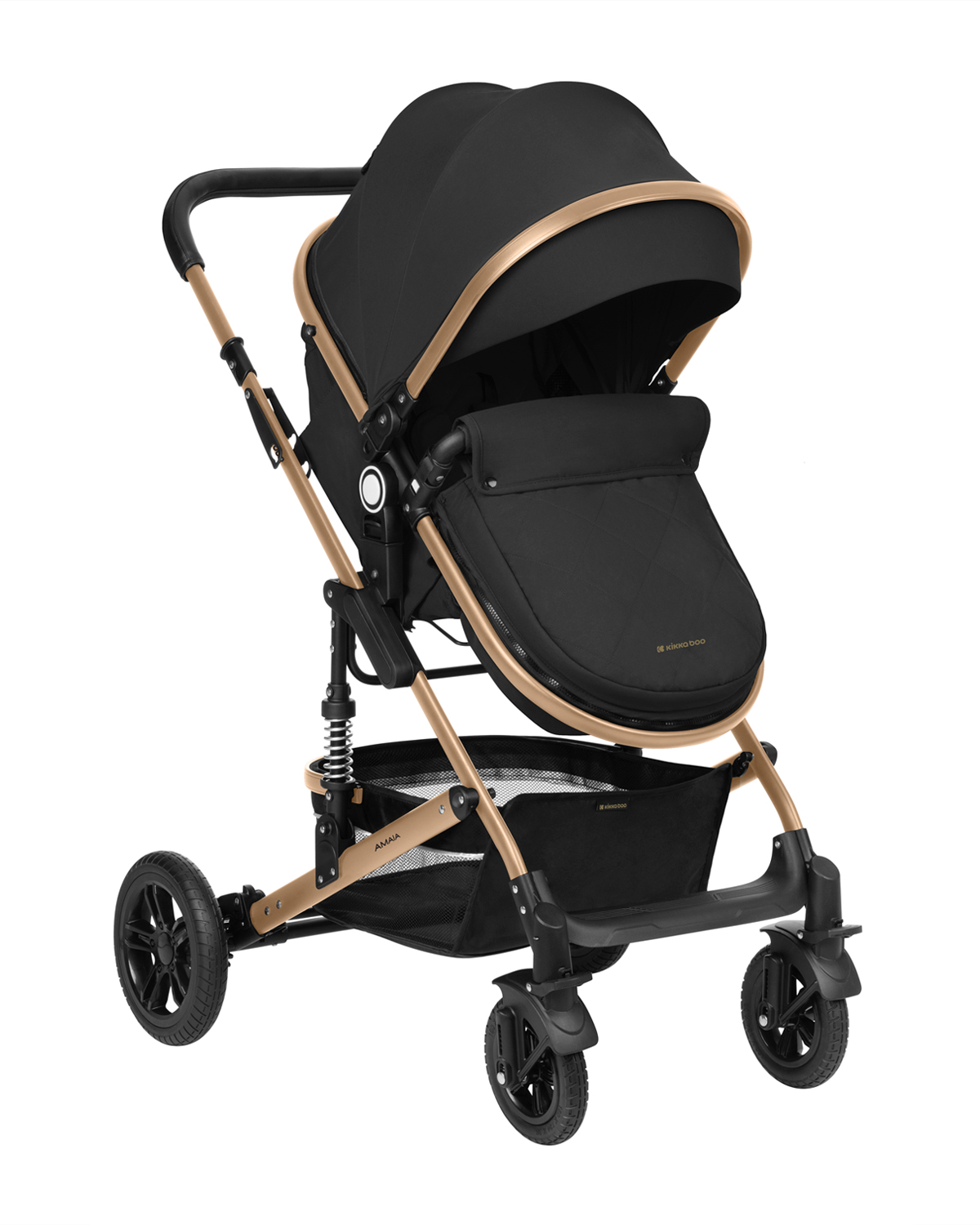 Carrito de bebé 3en1 asiento transf. Amaia Negro 2024