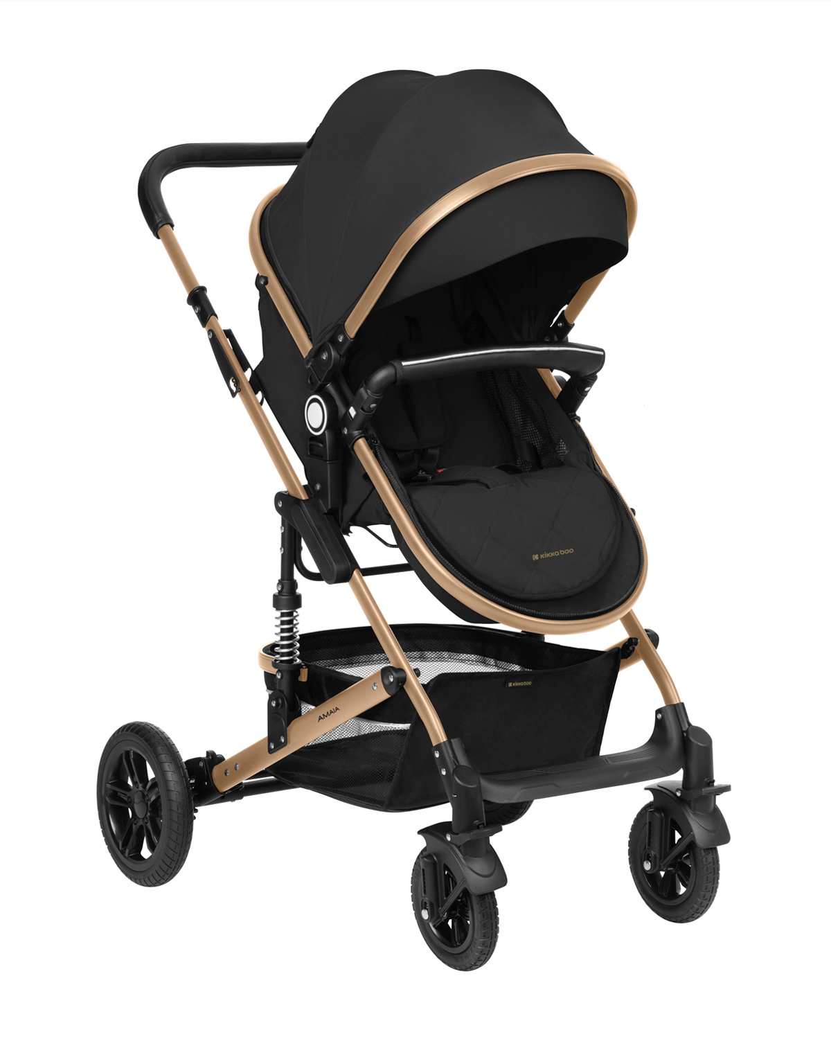 Carrito de bebé 3en1 asiento transf. Amaia Negro 2024