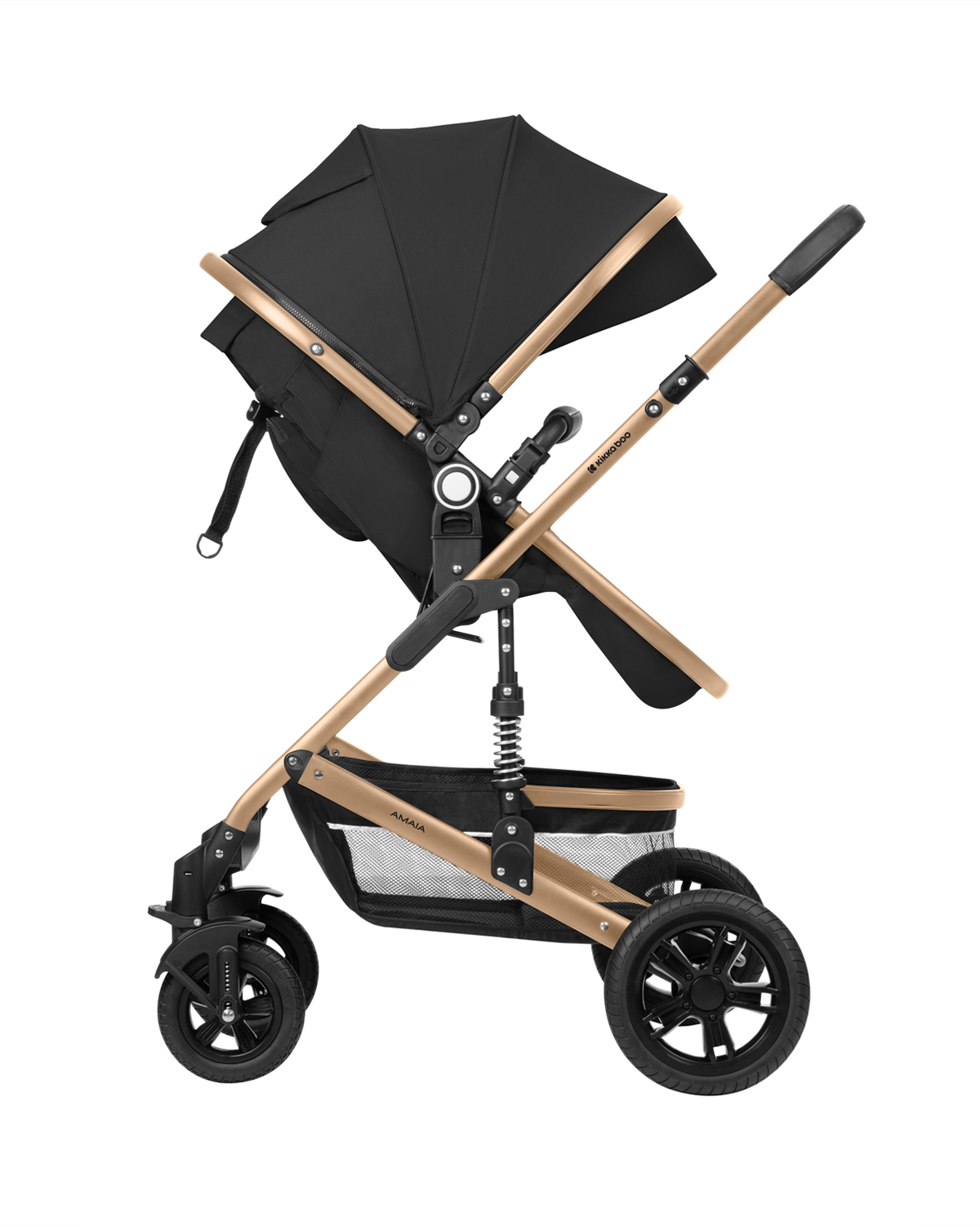 Carrito de bebé 3en1 asiento transf. Amaia Negro 2024