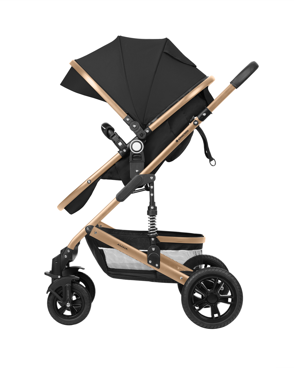 Carrito de bebé 3en1 asiento transf. Amaia Negro 2024