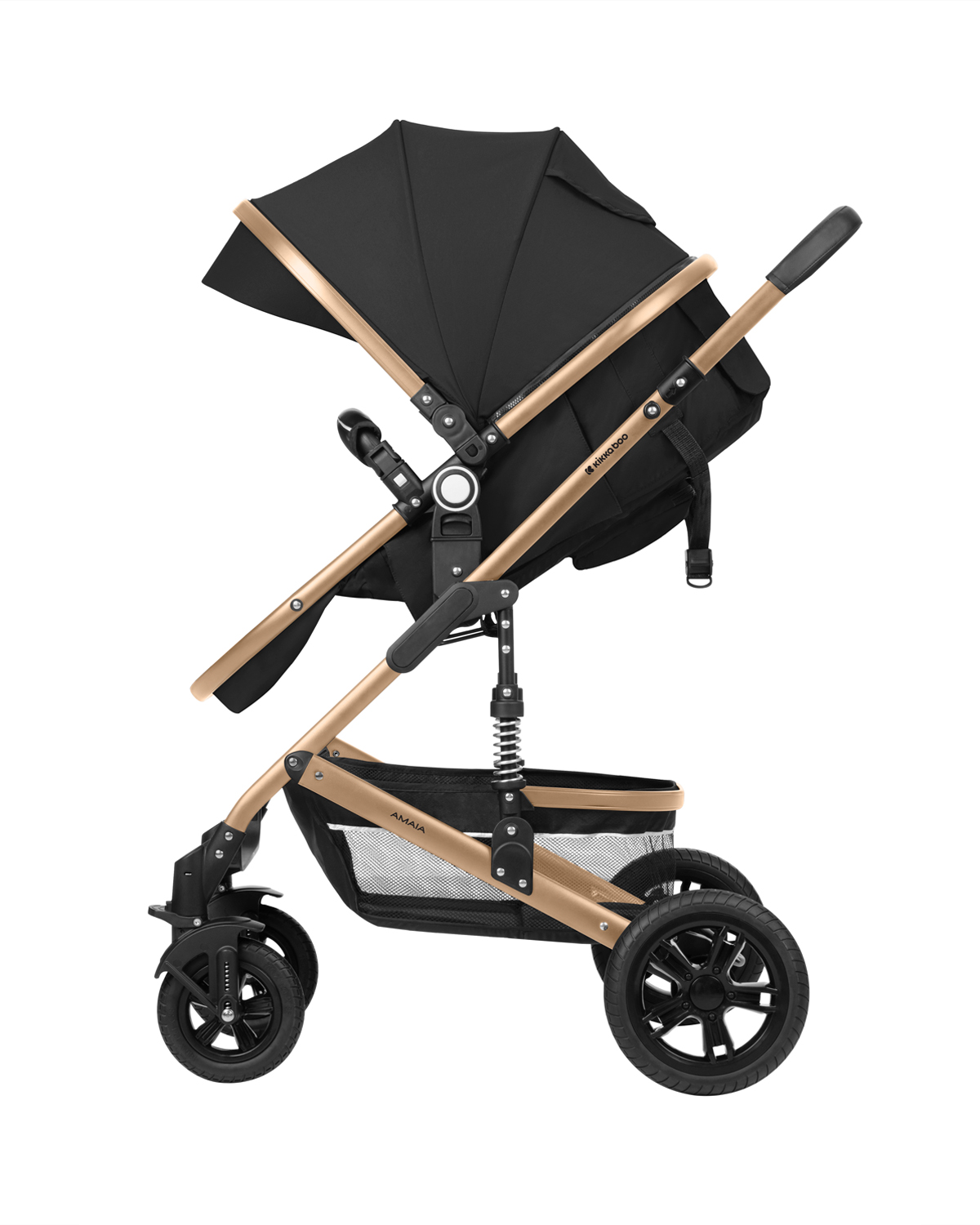 Carrito de bebé 3en1 asiento transf. Amaia Negro 2024