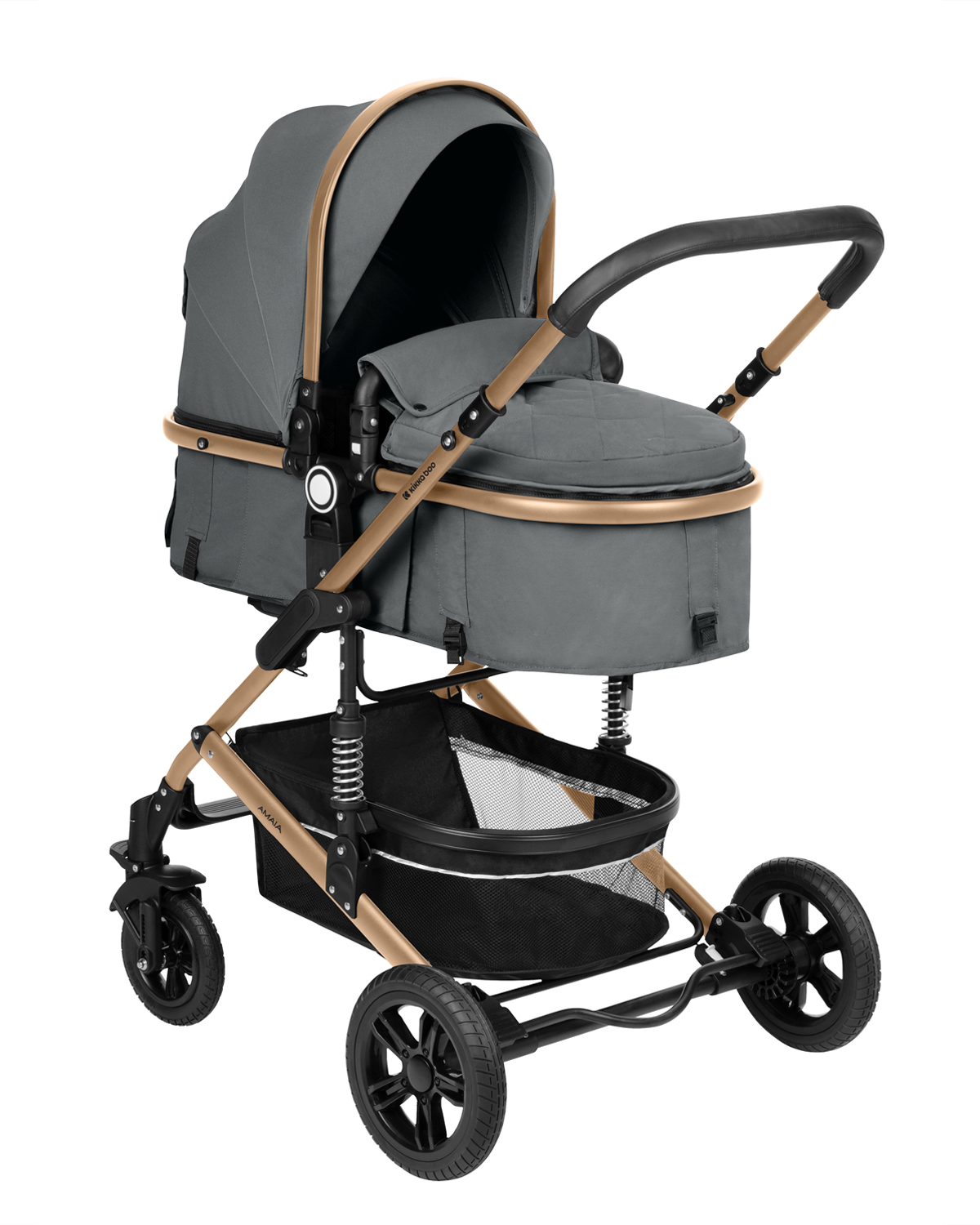 Carrito de bebé 3en1 asiento transf. Amaia Gris Oscuro 2024