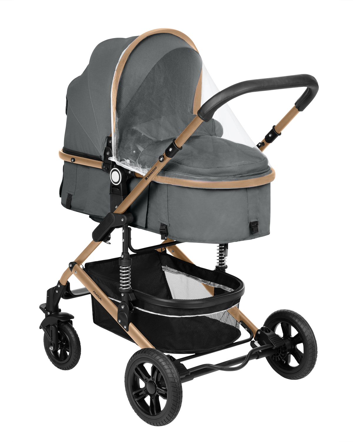 Carrito de bebé 3en1 asiento transf. Amaia Gris Oscuro 2024
