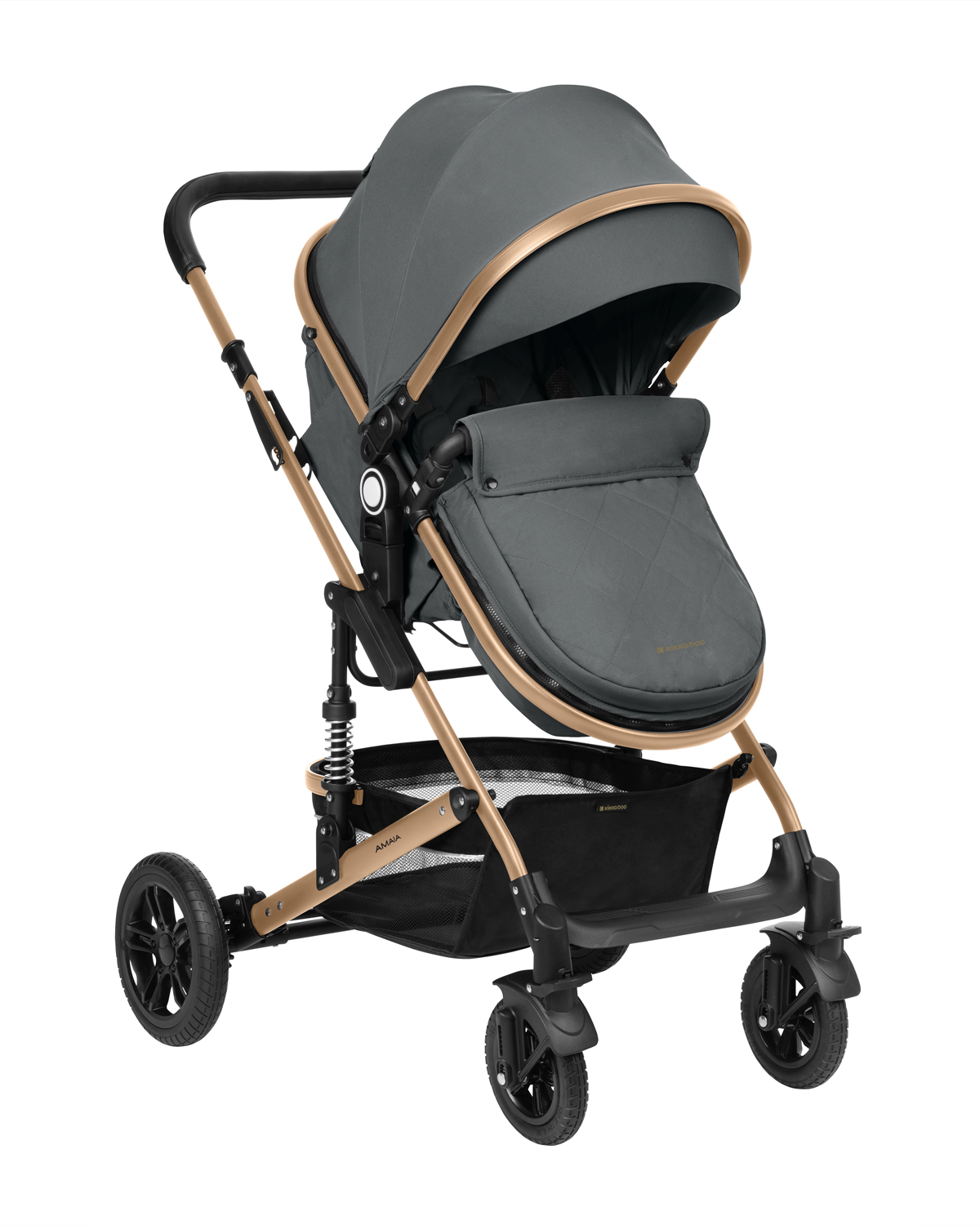 Carrito de bebé 3en1 asiento transf. Amaia Gris Oscuro 2024