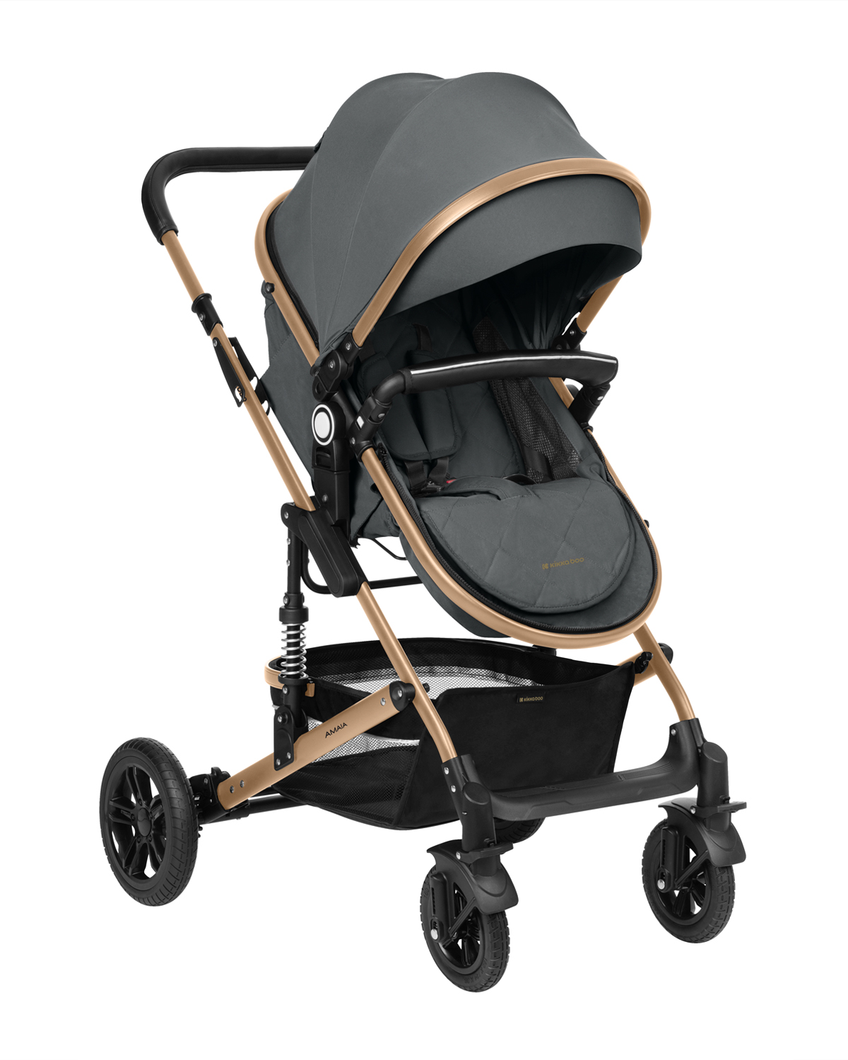 Carrito de bebé 3en1 asiento transf. Amaia Gris Oscuro 2024