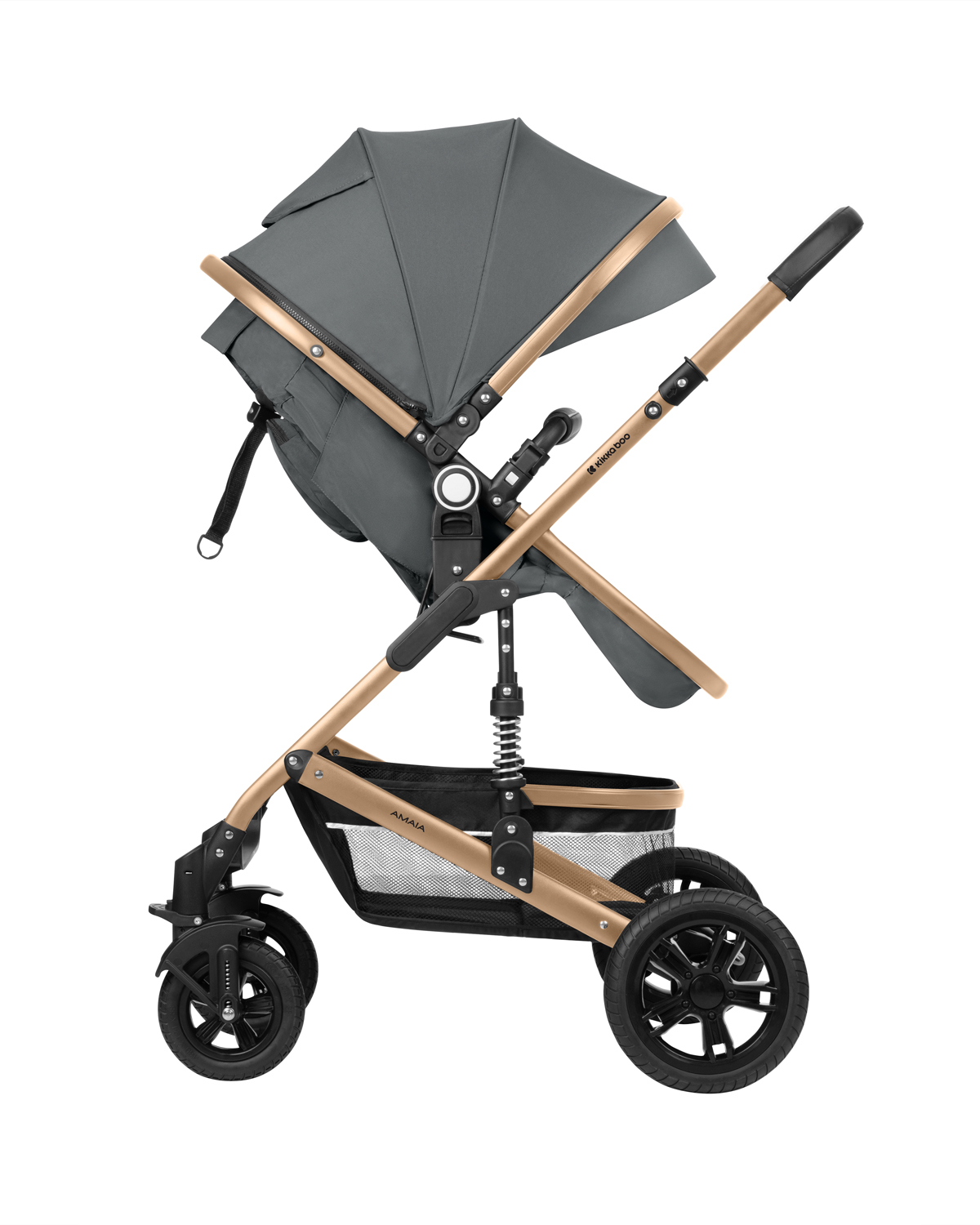 Carrito de bebé 3en1 asiento transf. Amaia Gris Oscuro 2024