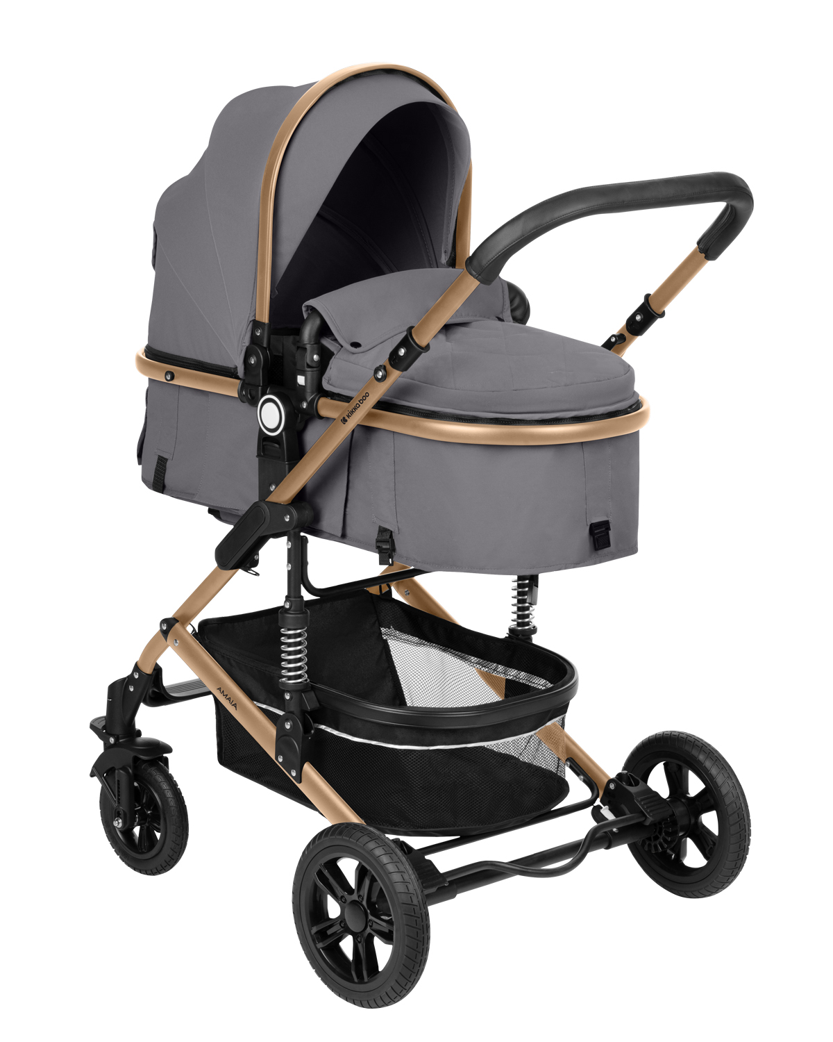 Carrito de bebé 3en1 asiento transf. Amaia Gris Claro 2024