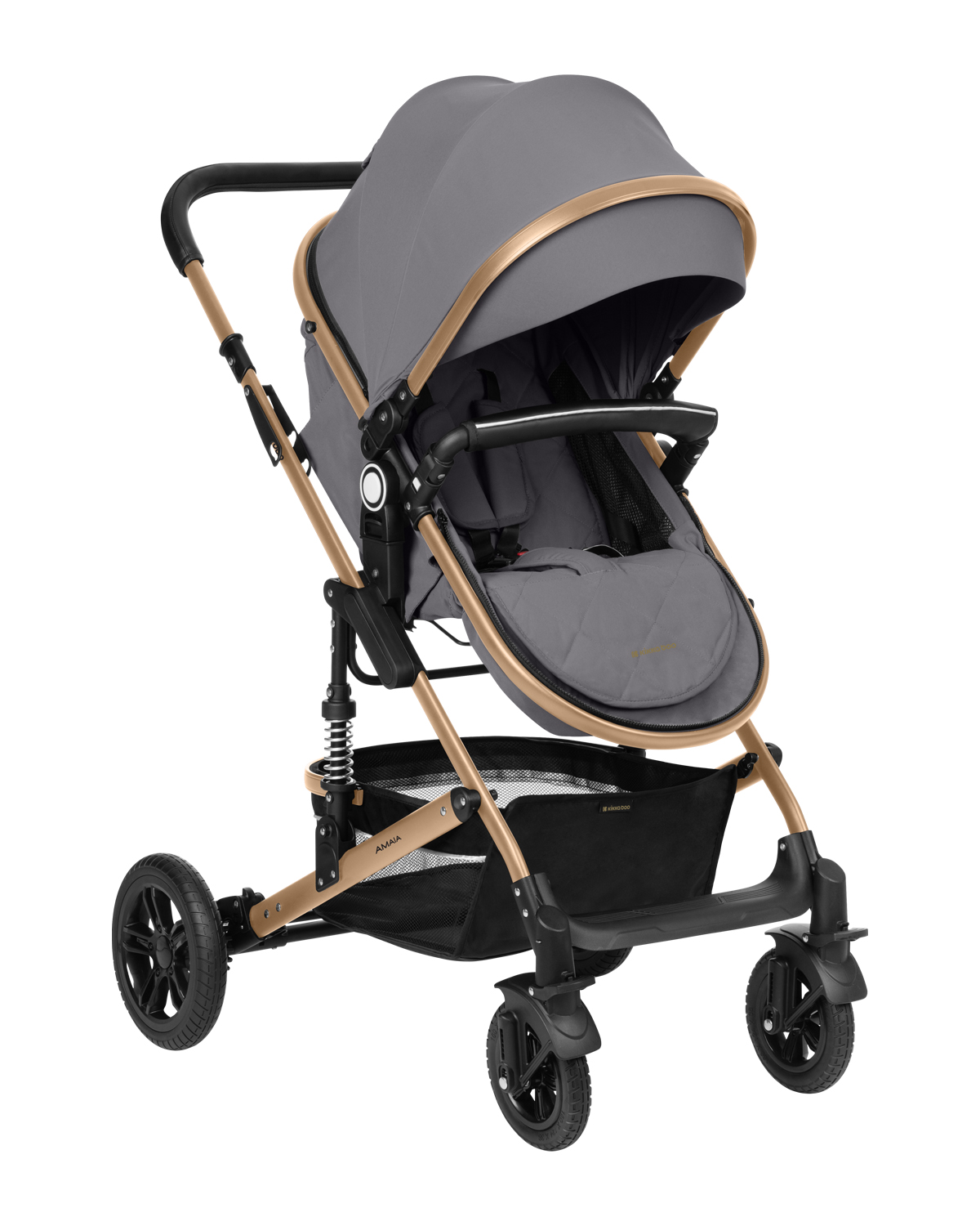 Carrito de bebé 3en1 asiento transf. Amaia Gris Claro 2024