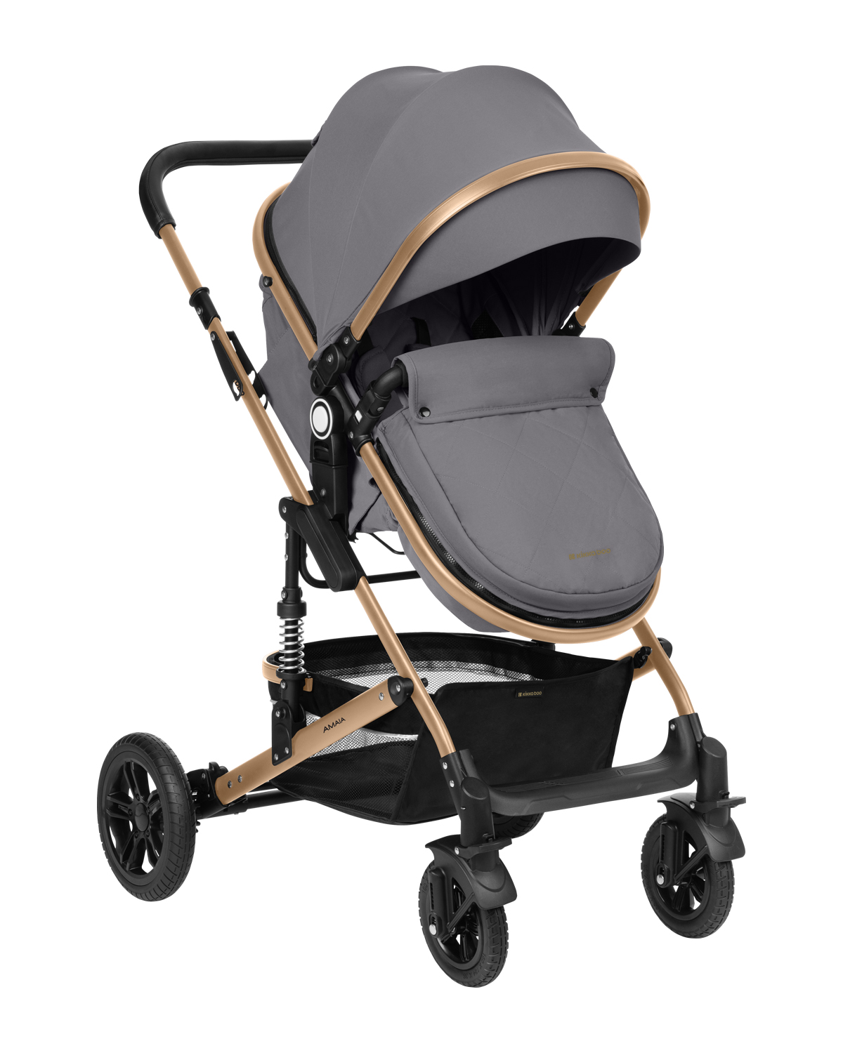 Carrito de bebé 3en1 asiento transf. Amaia Gris Claro 2024