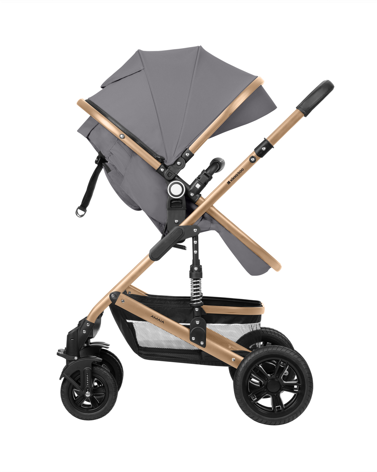 Carrito de bebé 3en1 asiento transf. Amaia Gris Claro 2024