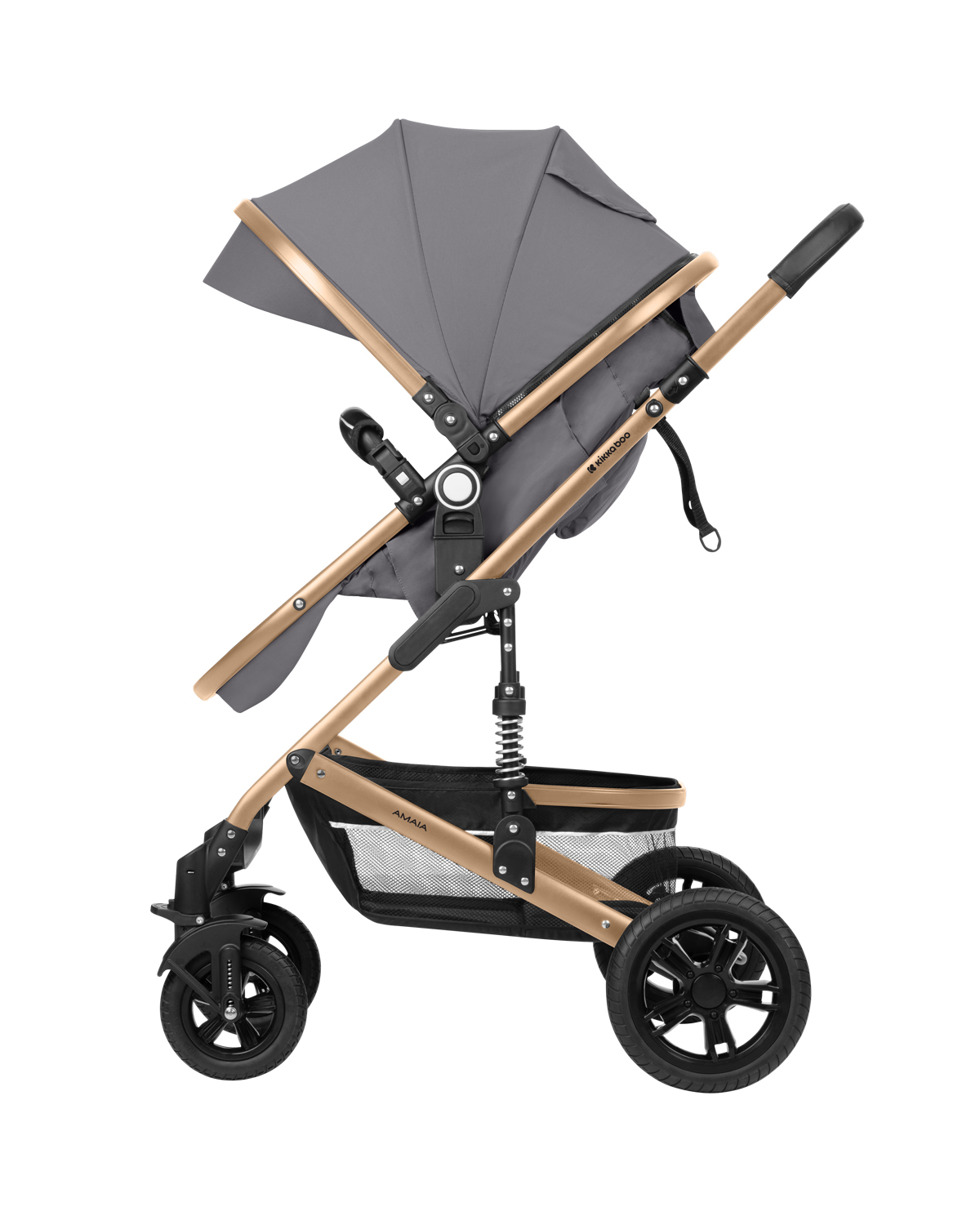 Carrito de bebé 3en1 asiento transf. Amaia Gris Claro 2024