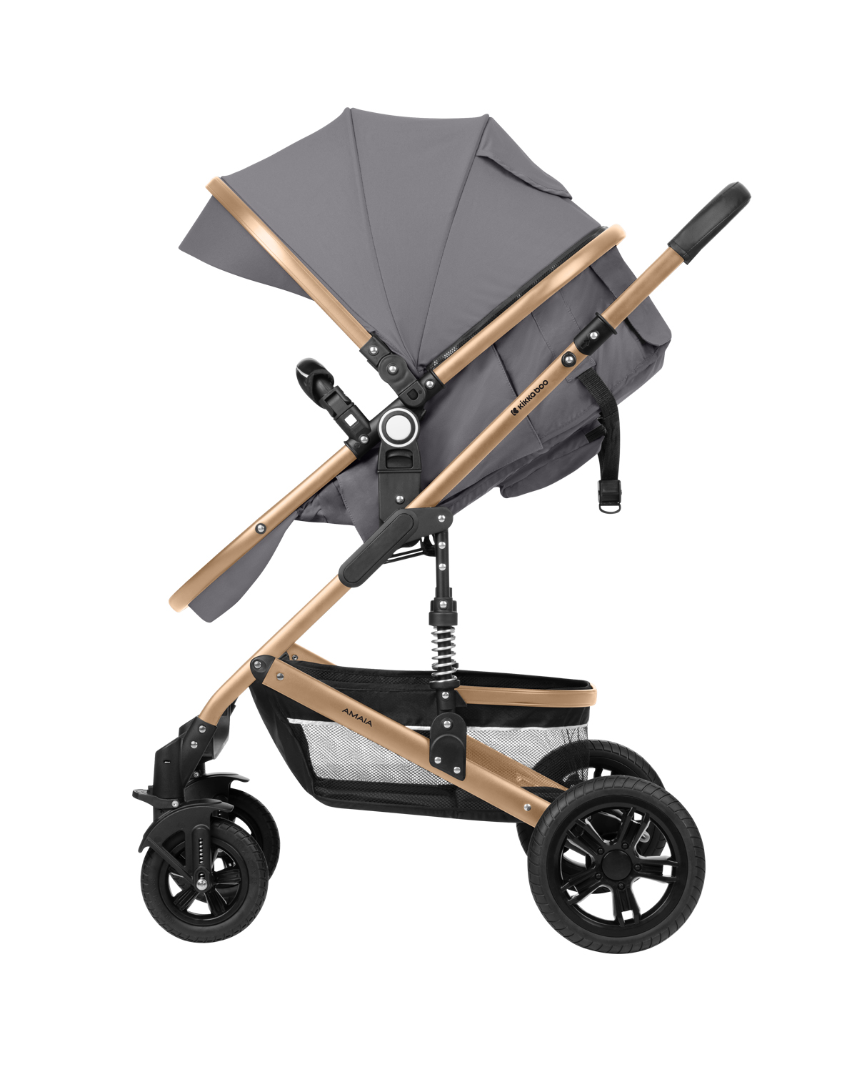 Carrito de bebé 3en1 asiento transf. Amaia Gris Claro 2024