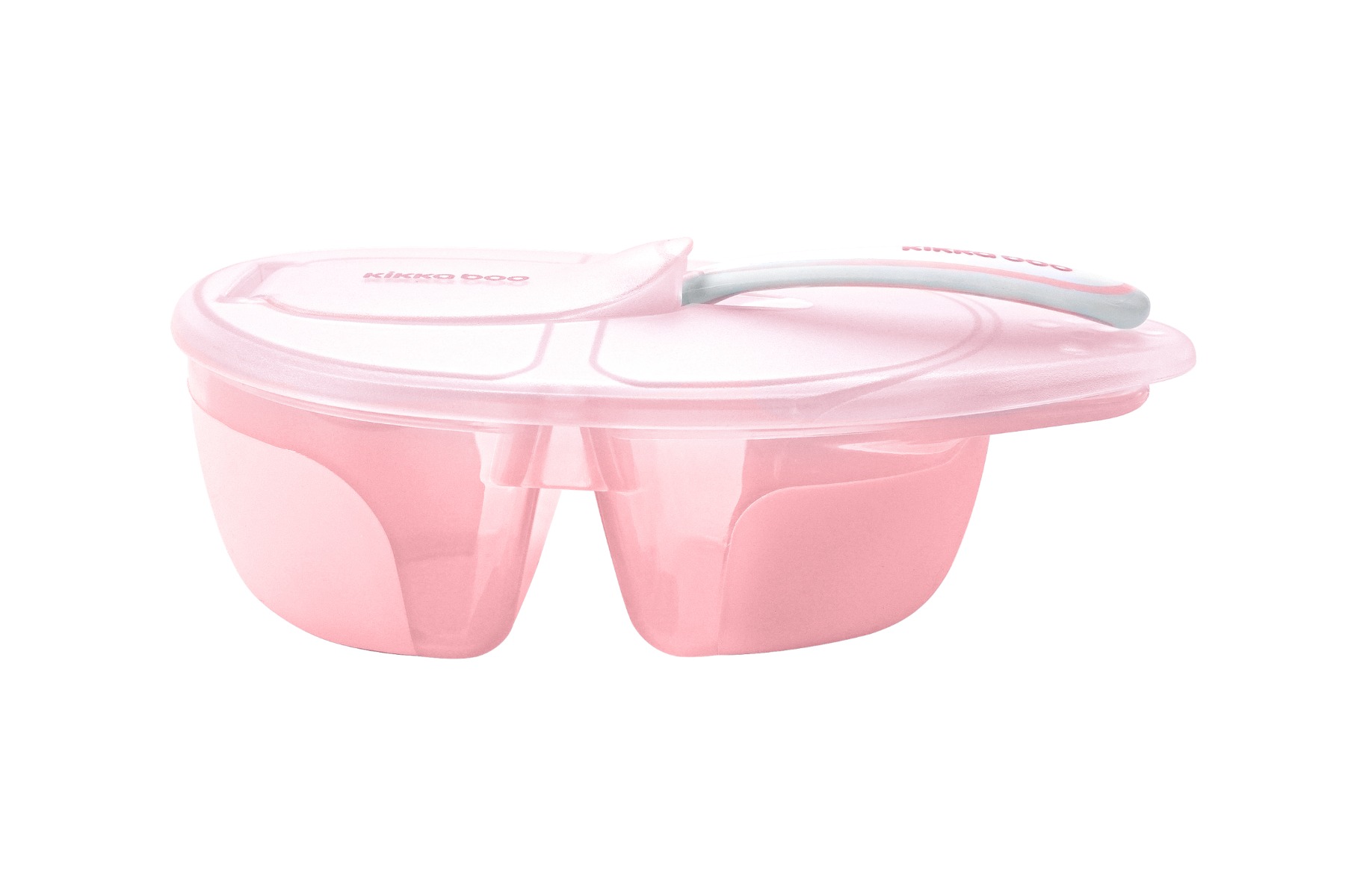 Cuenco de dos compartimentos con cuchara Tasty Rosa