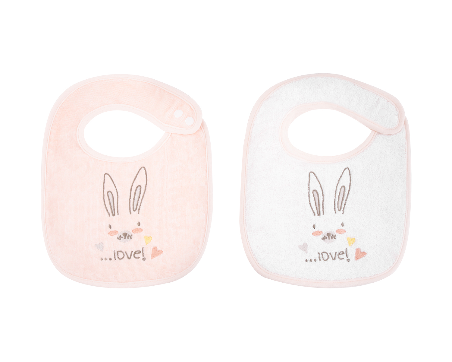 Set de 2 baberos de rizo Rabbits in Love
