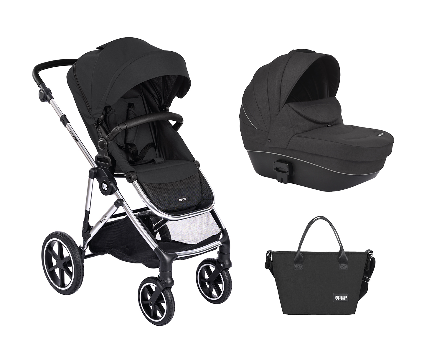 Carrito de bebé 2en1 con capazo rígido Thea Negro