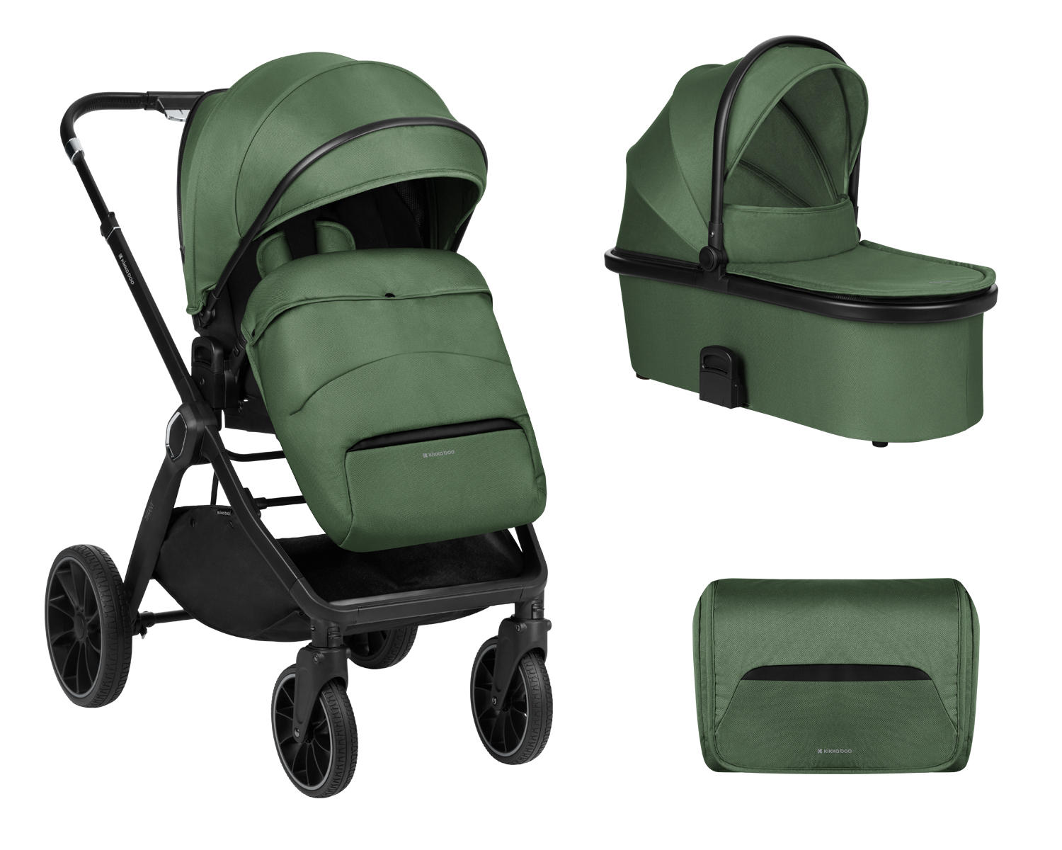 Carrito de bebé 2en1 con capazo Tiffany Verde Militar 2024