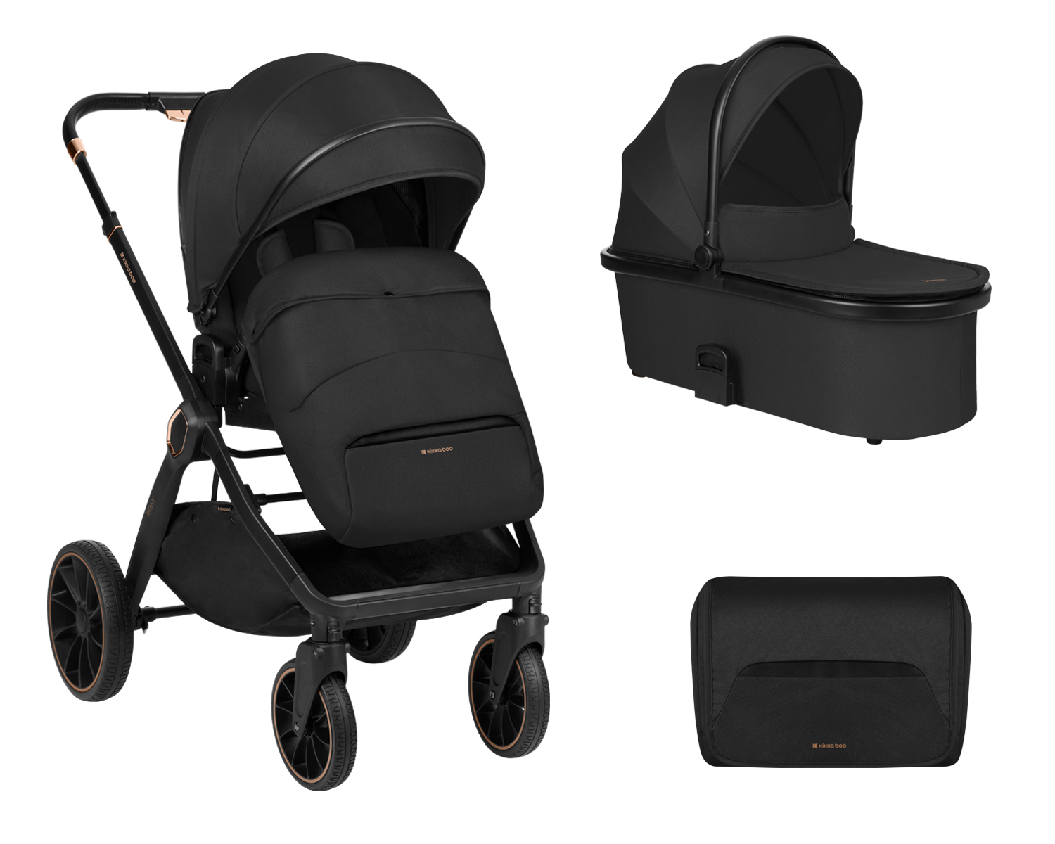 Carrito de bebé 2en1 con capazo Tiffany Negro 2024