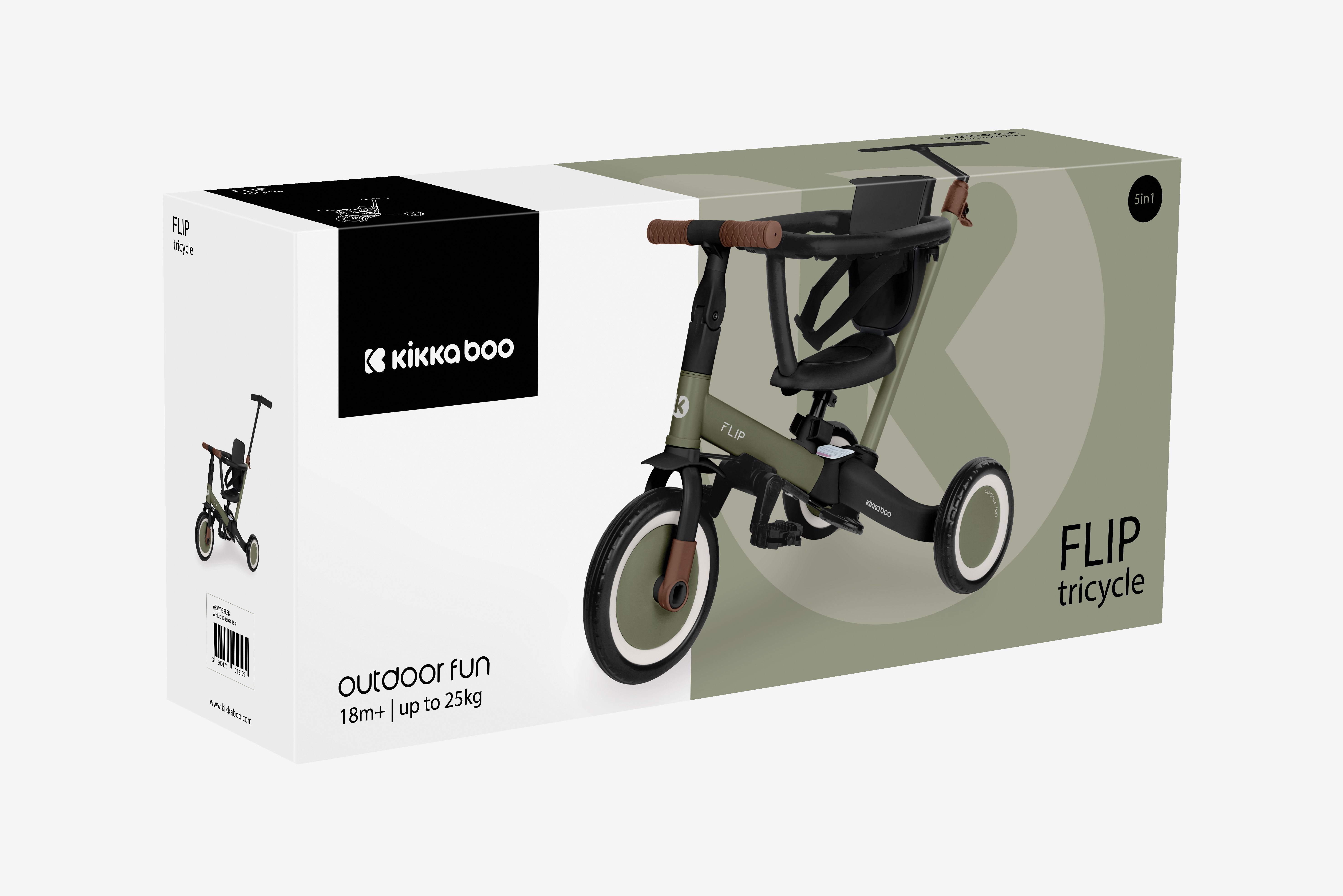 Triciclo 5en1 Flip Verde Militar