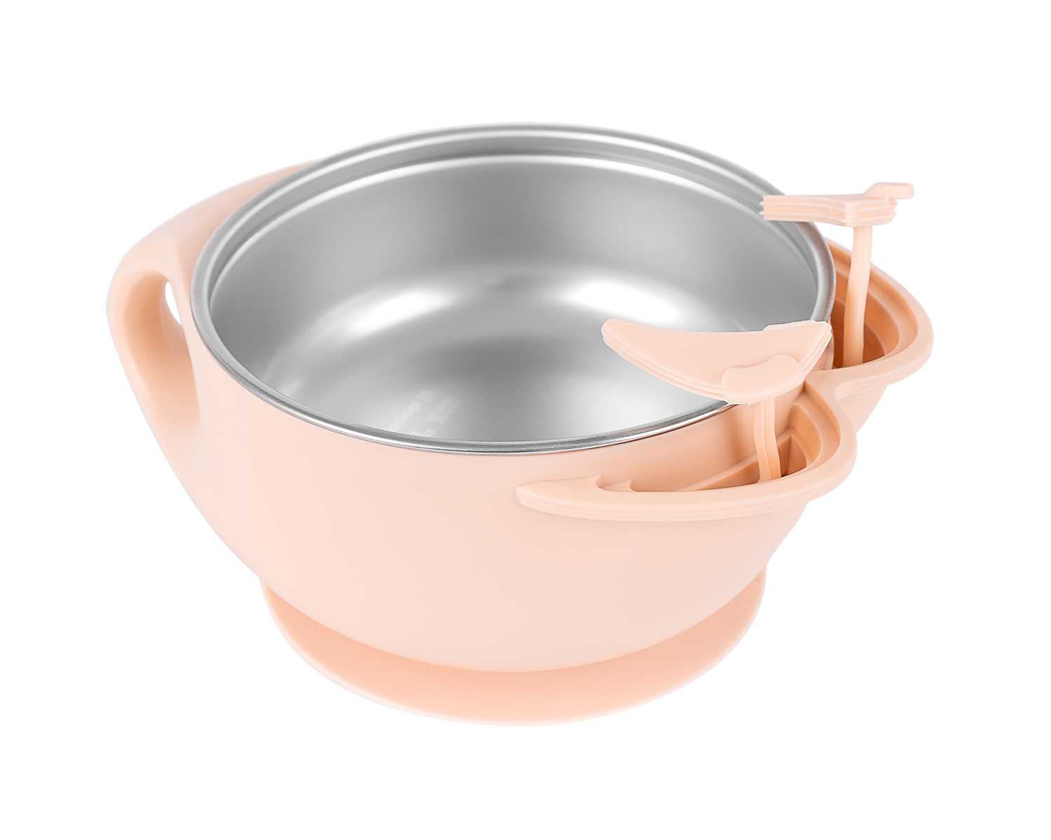 Cuenco de acero inoxidable con doble pared Cat Rosa